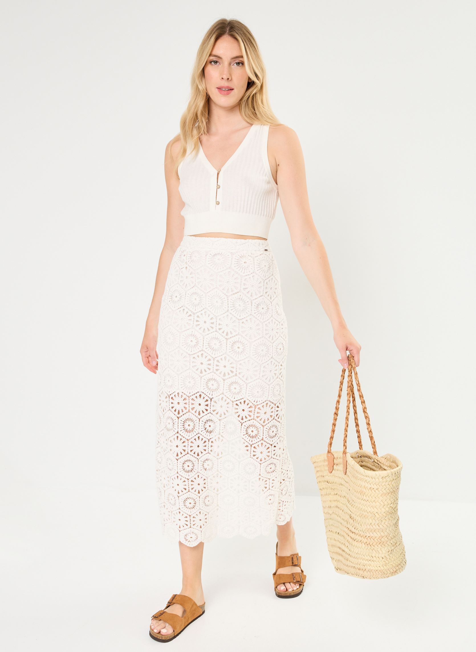 Gonne al ginocchio BY27255 donna bianco IKKS Women Gonne al ginocchio BY27255 donna bianco BLANC CASSÉ