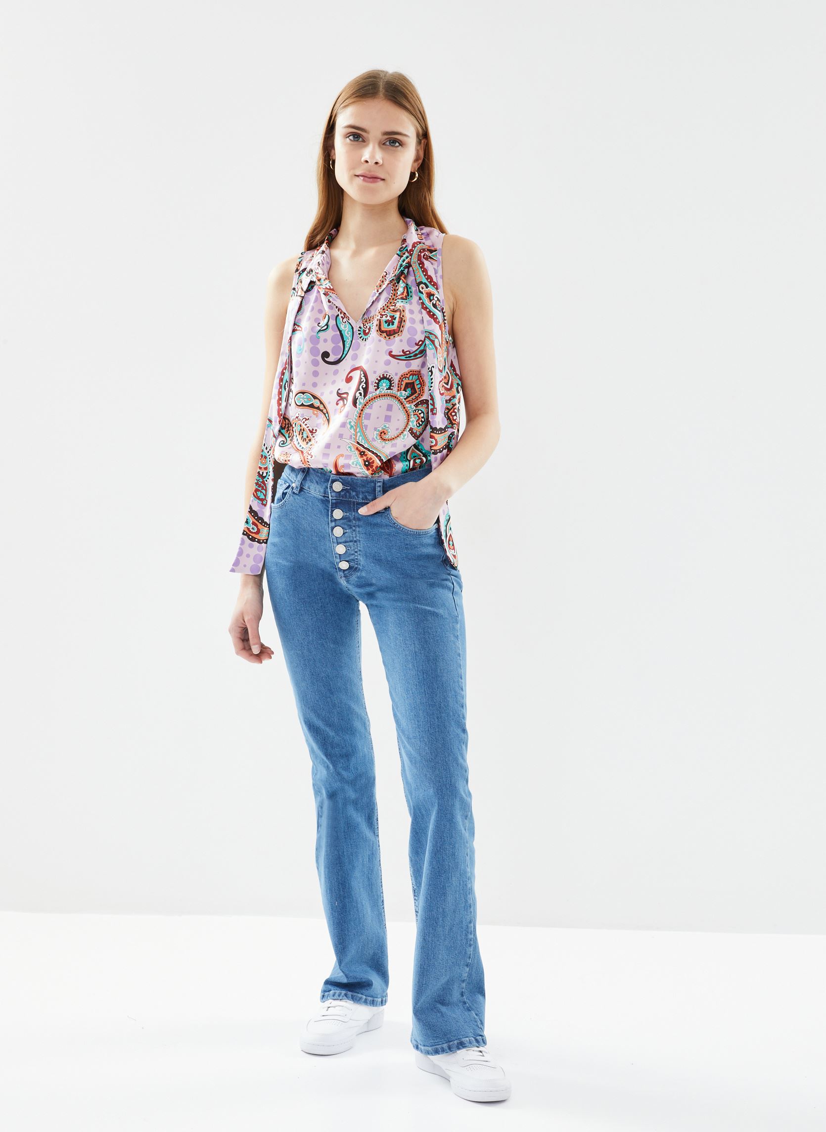 Jeans flare BY29165 femme bleu IKKS Women Jeans flare BY29165 femme bleu SUMMER BLUE