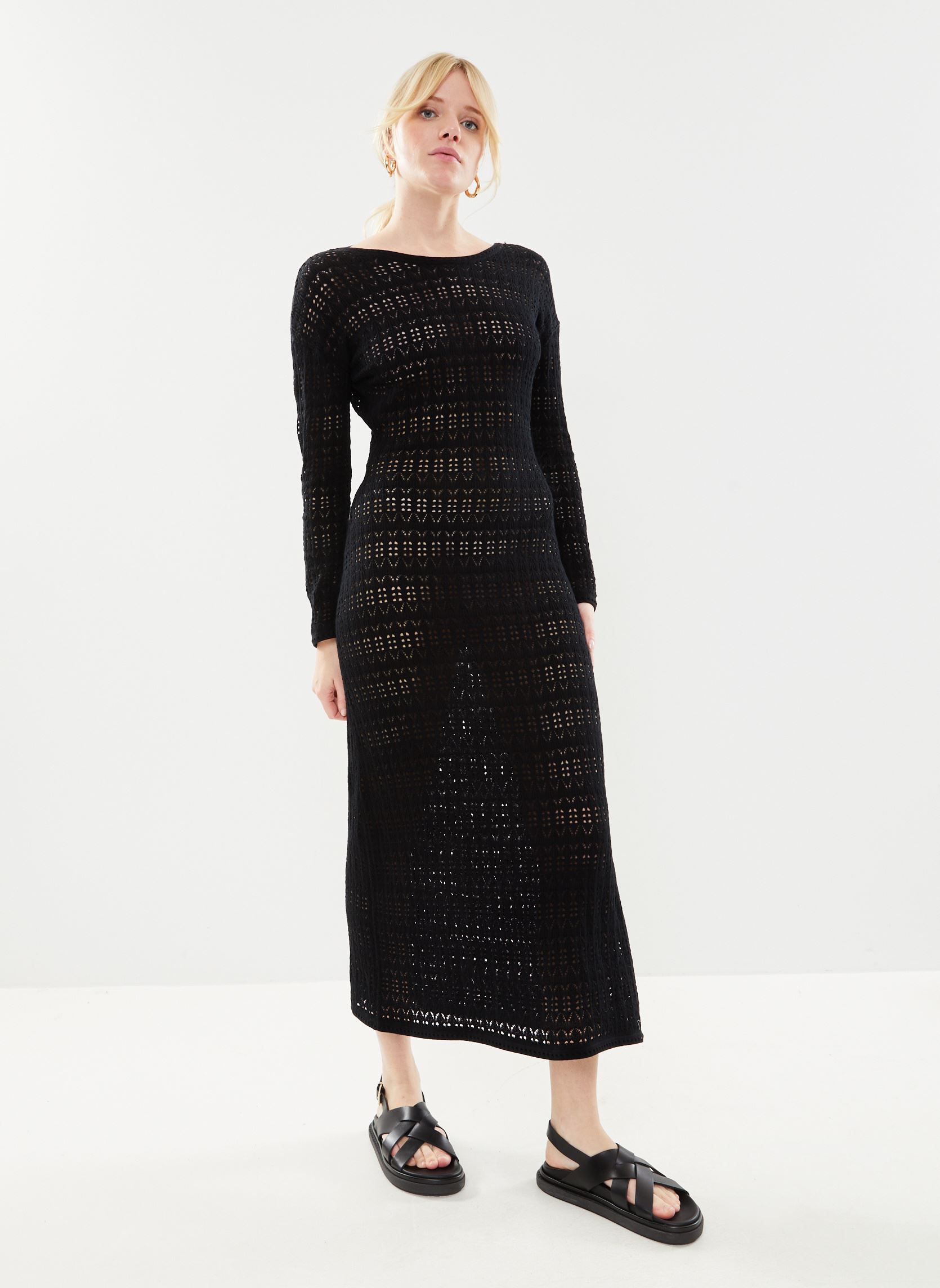 Lange jurken BY30605 dames zwart IKKS Women Lange jurken BY30605 dames zwart NOIR