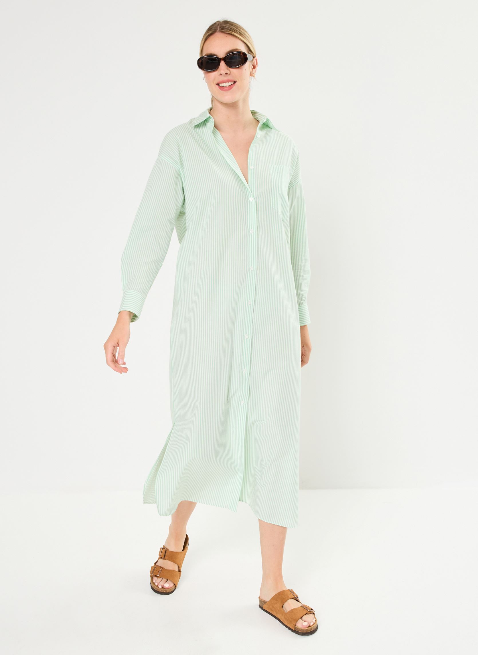Robes Chemise BY30965 femme vert IKKS Women Robes Chemise BY30965 femme vert PISTACHE