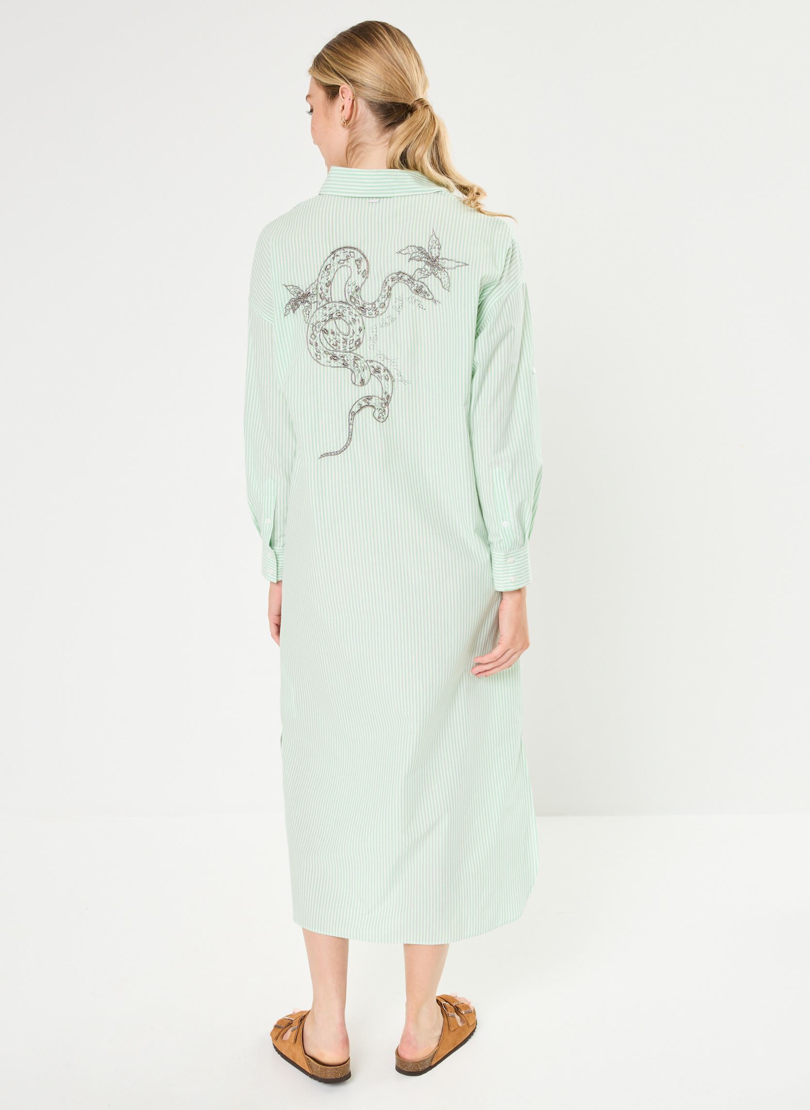 Robes Chemise BY30965 femme vert IKKS Women Robes Chemise BY30965 femme vert PISTACHE