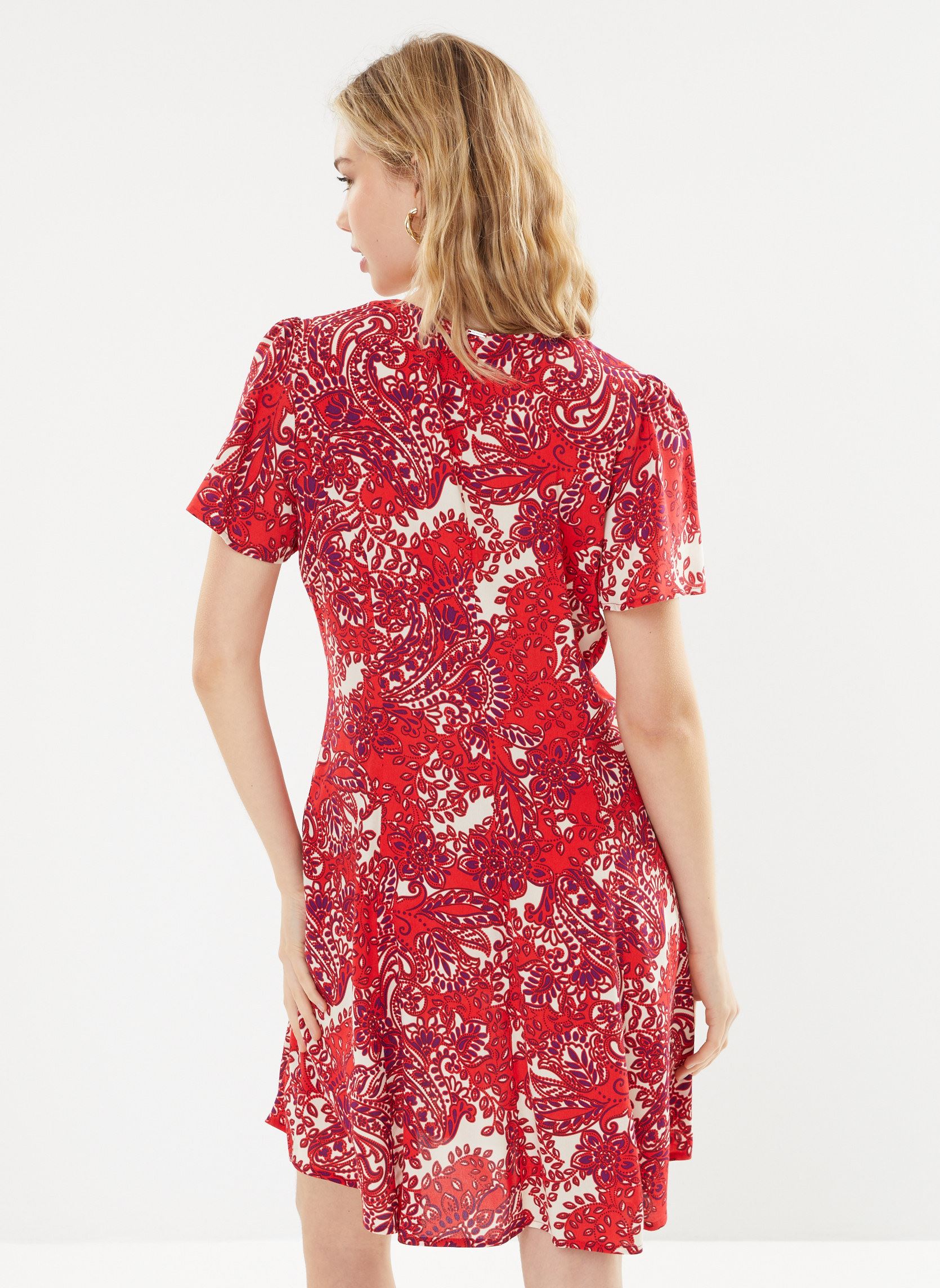 Robes BY31075 femme rouge IKKS Women Robes BY31075 femme rouge GROSEILLE