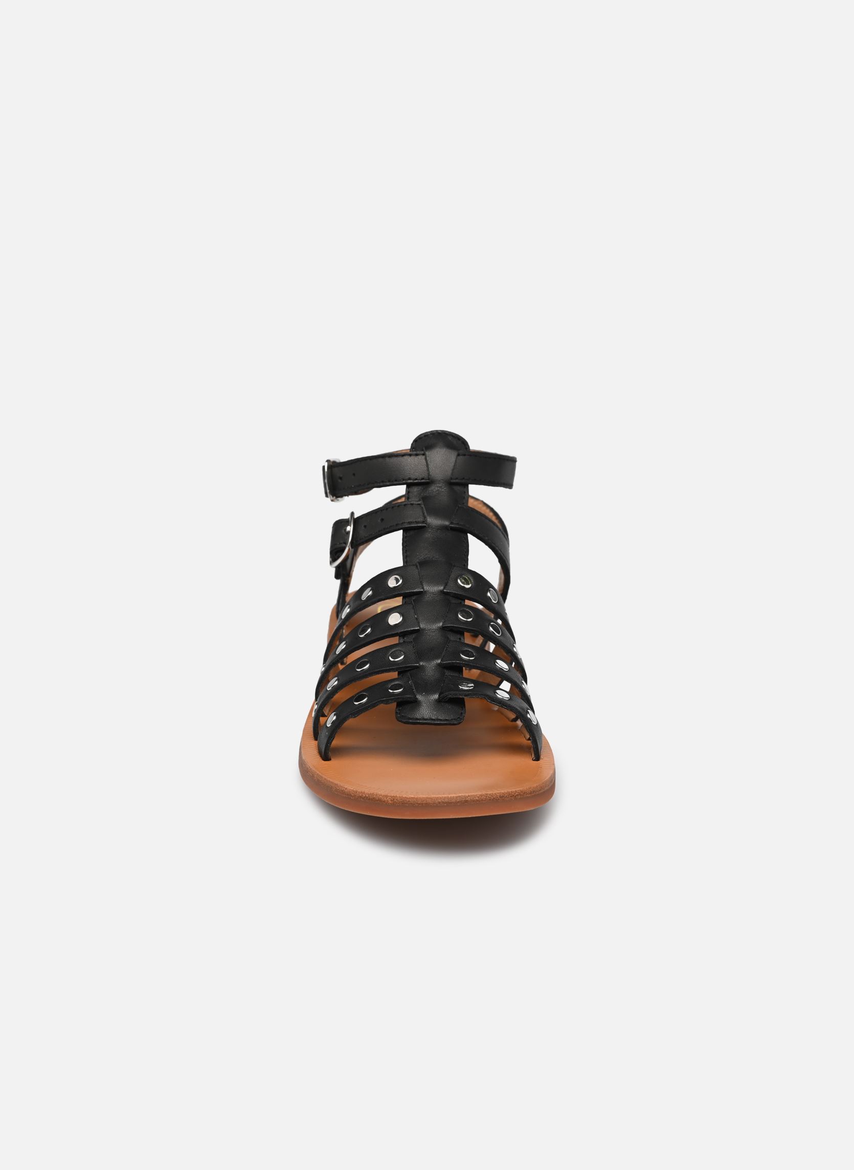 Sandalen Plagette Stud mädchen schwarz Pom d Api Sandalen Plagette Stud mädchen schwarz NOIR