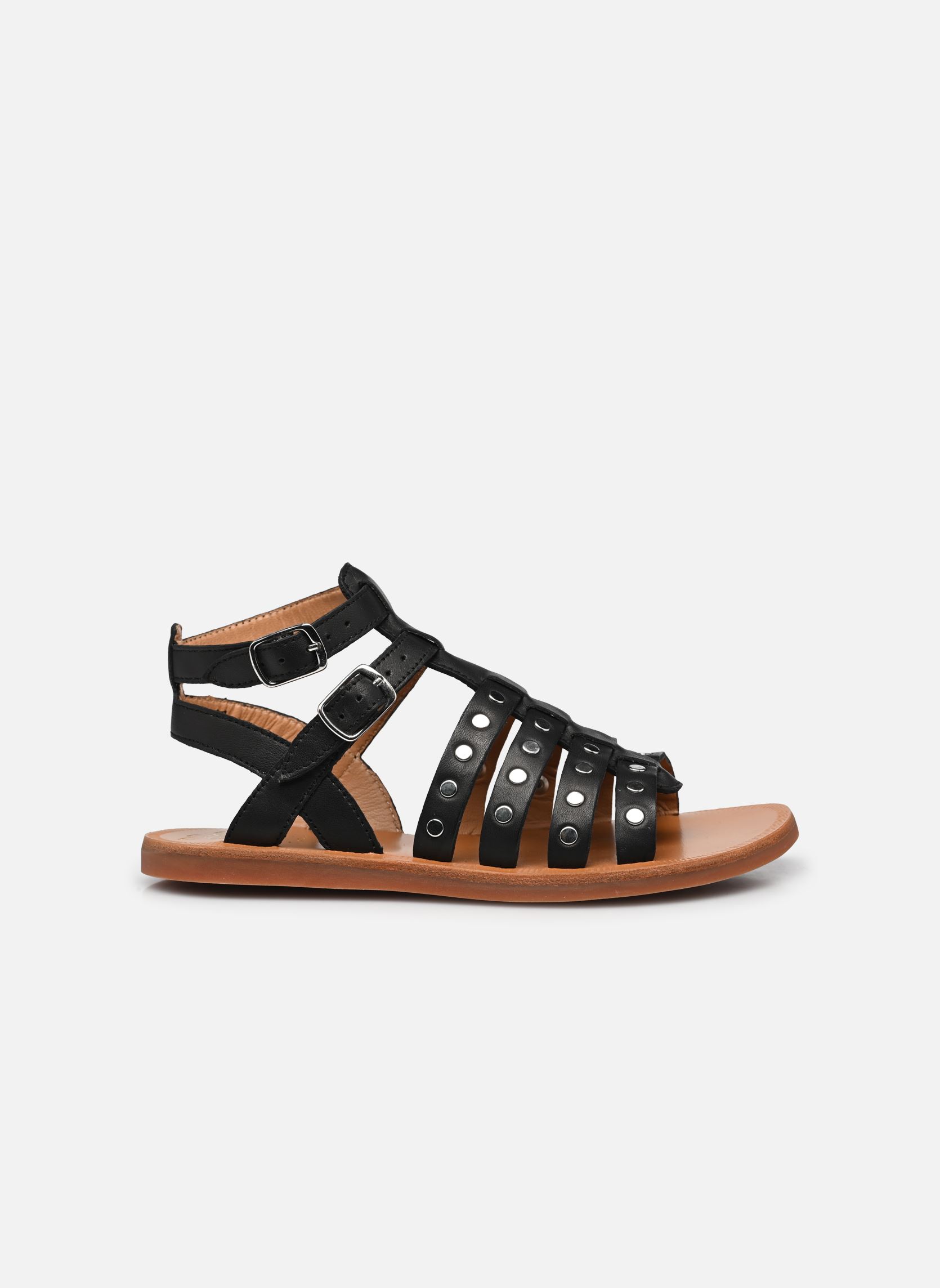 Sandalen Plagette Stud mädchen schwarz Pom d Api Sandalen Plagette Stud mädchen schwarz NOIR