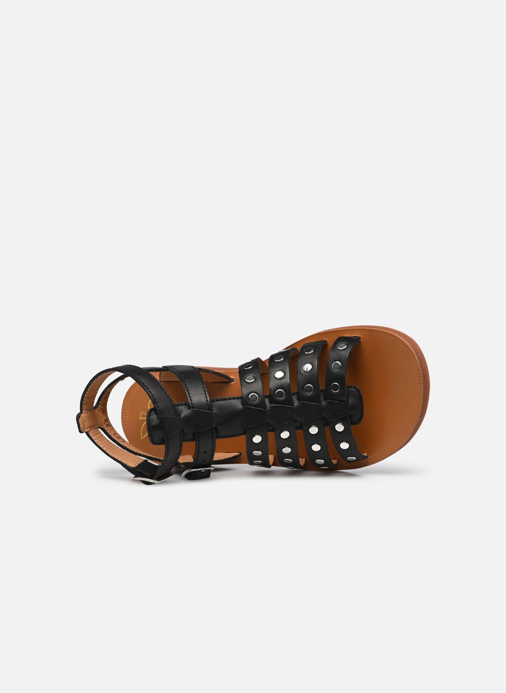 Sandalen Plagette Stud mädchen schwarz Pom d Api Sandalen Plagette Stud mädchen schwarz NOIR