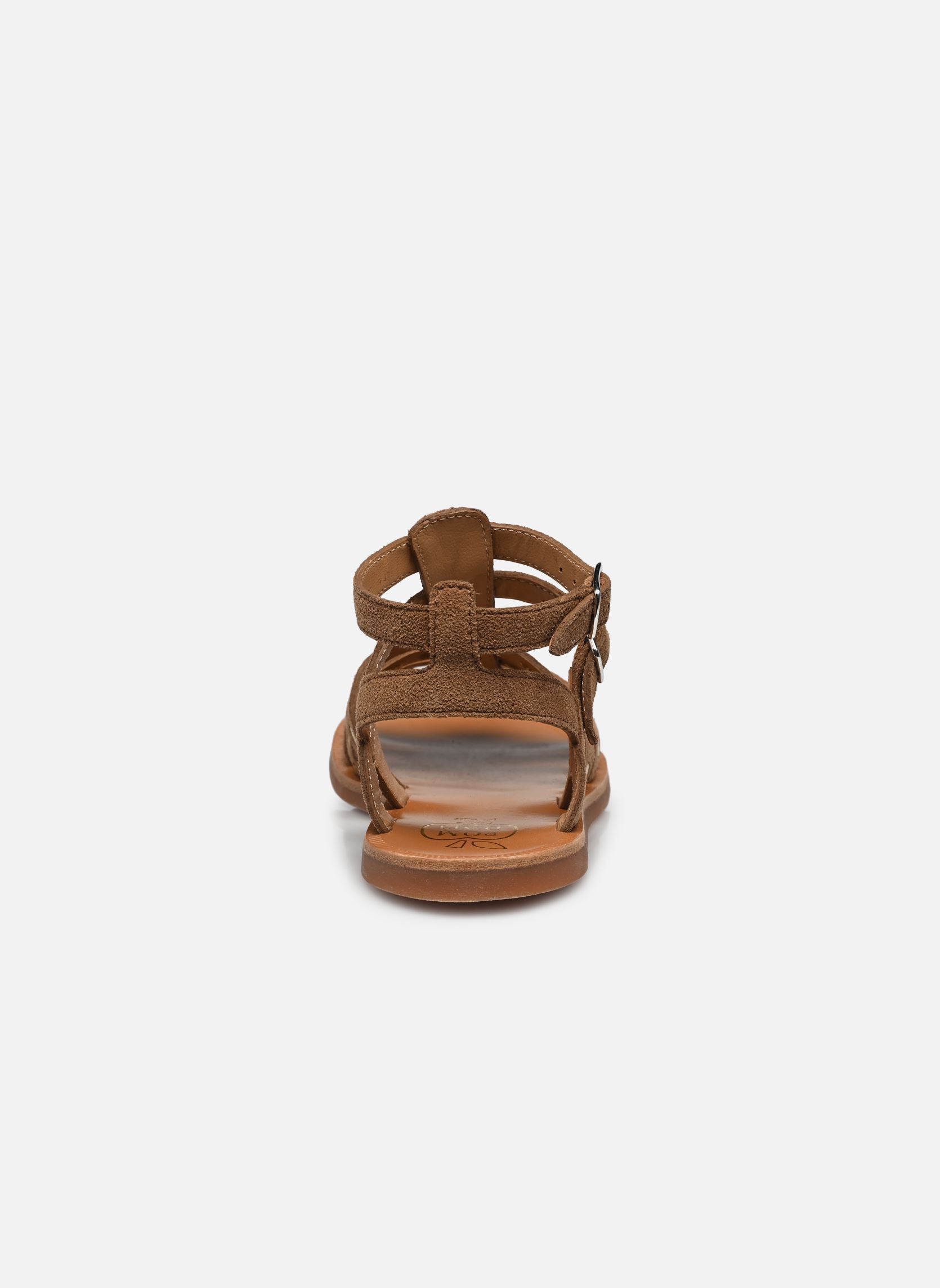 Sandales Plagette Stud fille marron Pom d Api Sandales Plagette Stud fille marron BROWN