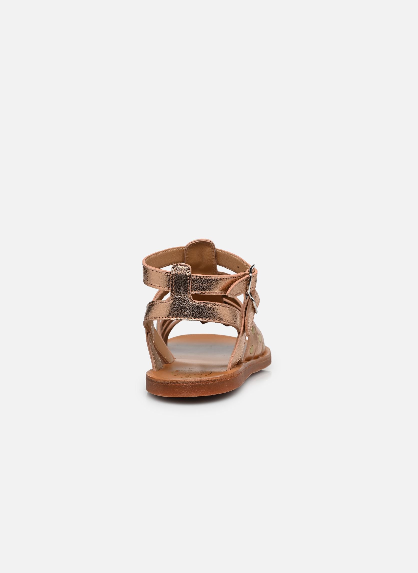 Sandalen Plagette Stud mädchen silber Pom d Api Sandalen Plagette Stud mädchen silber CUIVRE
