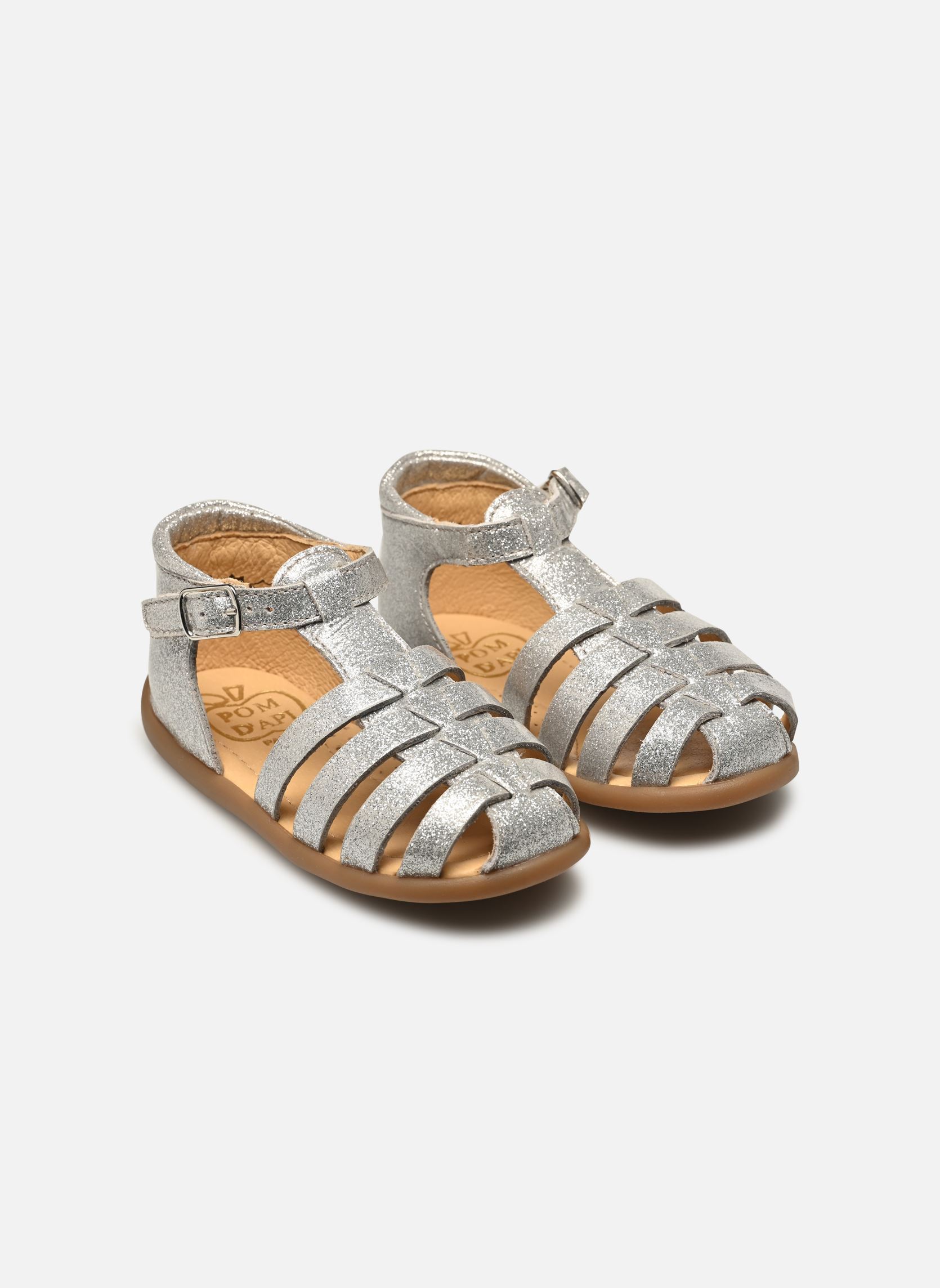 Sandales Stand-Up Strap fille argent Pom d Api Sandales Stand-Up Strap fille argent ARGENT