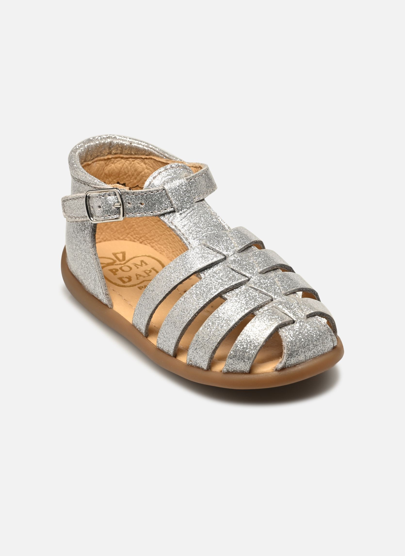 Sandales Stand-Up Strap fille argent Pom d Api Sandales Stand-Up Strap fille argent ARGENT