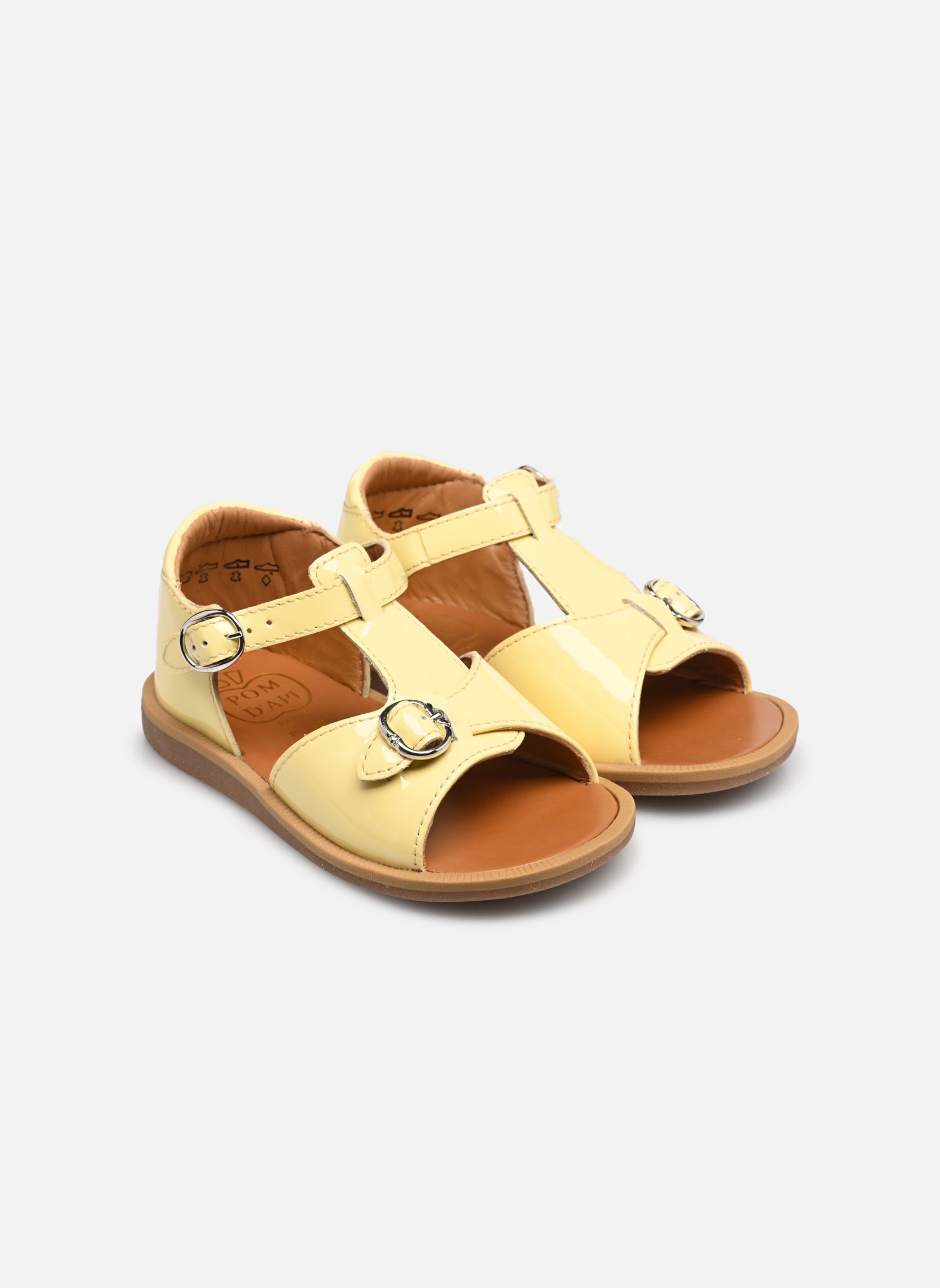 Sandales Poppy Bucky fille jaune Pom d Api Sandales Poppy Bucky fille jaune BUTTER