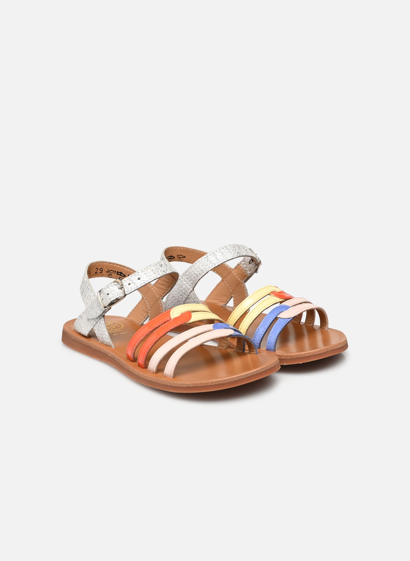 Sandalen Plagette Rainbow meisjes meerkleurig Pom d Api Sandalen Plagette Rainbow meisjes meerkleurig BLANC