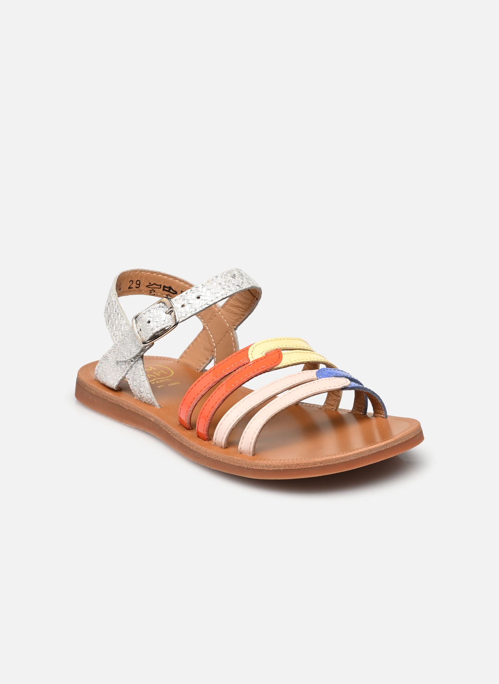Sandalen Plagette Rainbow meisjes meerkleurig Pom d Api Sandalen Plagette Rainbow meisjes meerkleurig BLANC