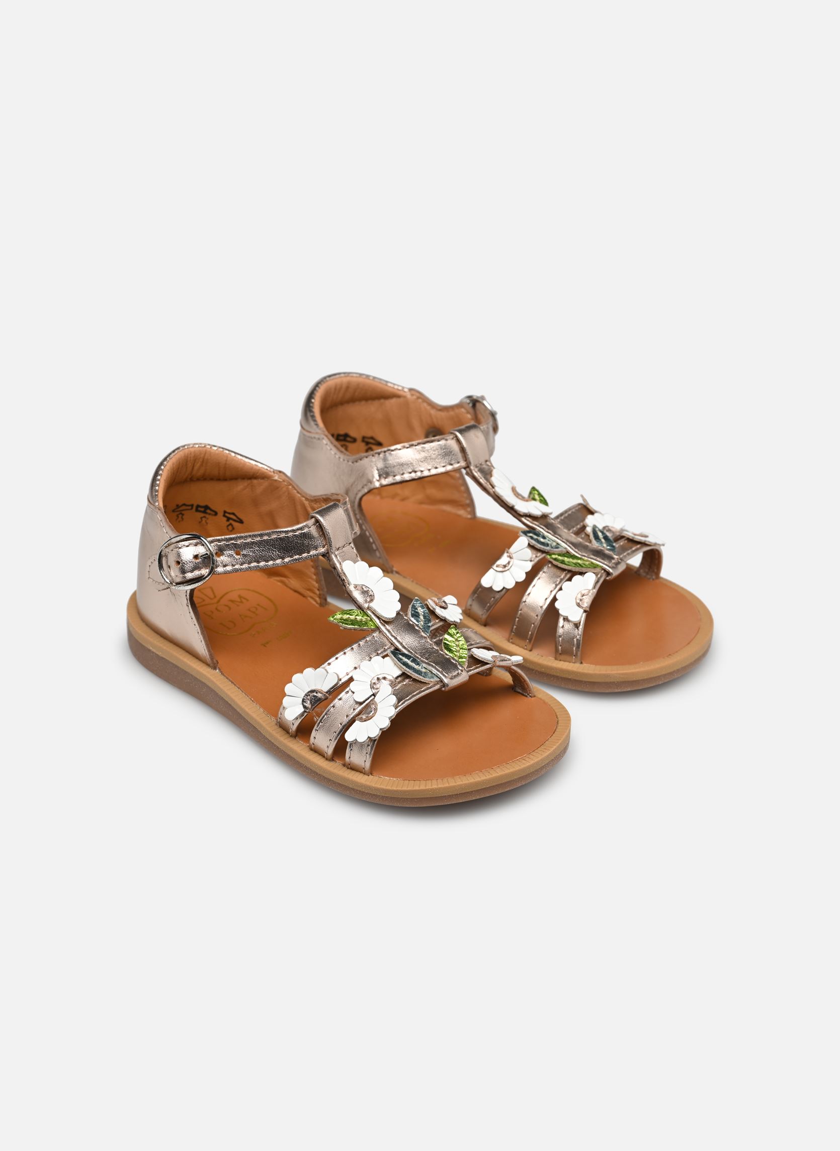 Sandales Poppy Multi Daisy fille or et bronze Pom d Api Sandales Poppy Multi Daisy fille or et bronze ORO PALLA
