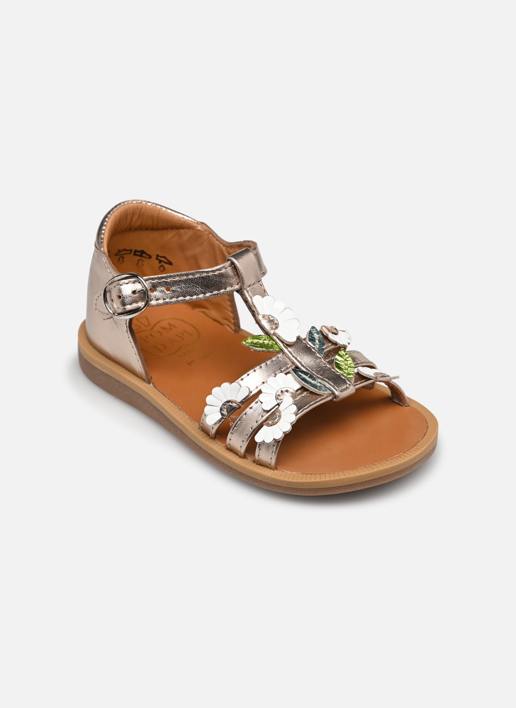 Sandales Poppy Multi Daisy fille or et bronze Pom d Api Sandales Poppy Multi Daisy fille or et bronze ORO PALLA