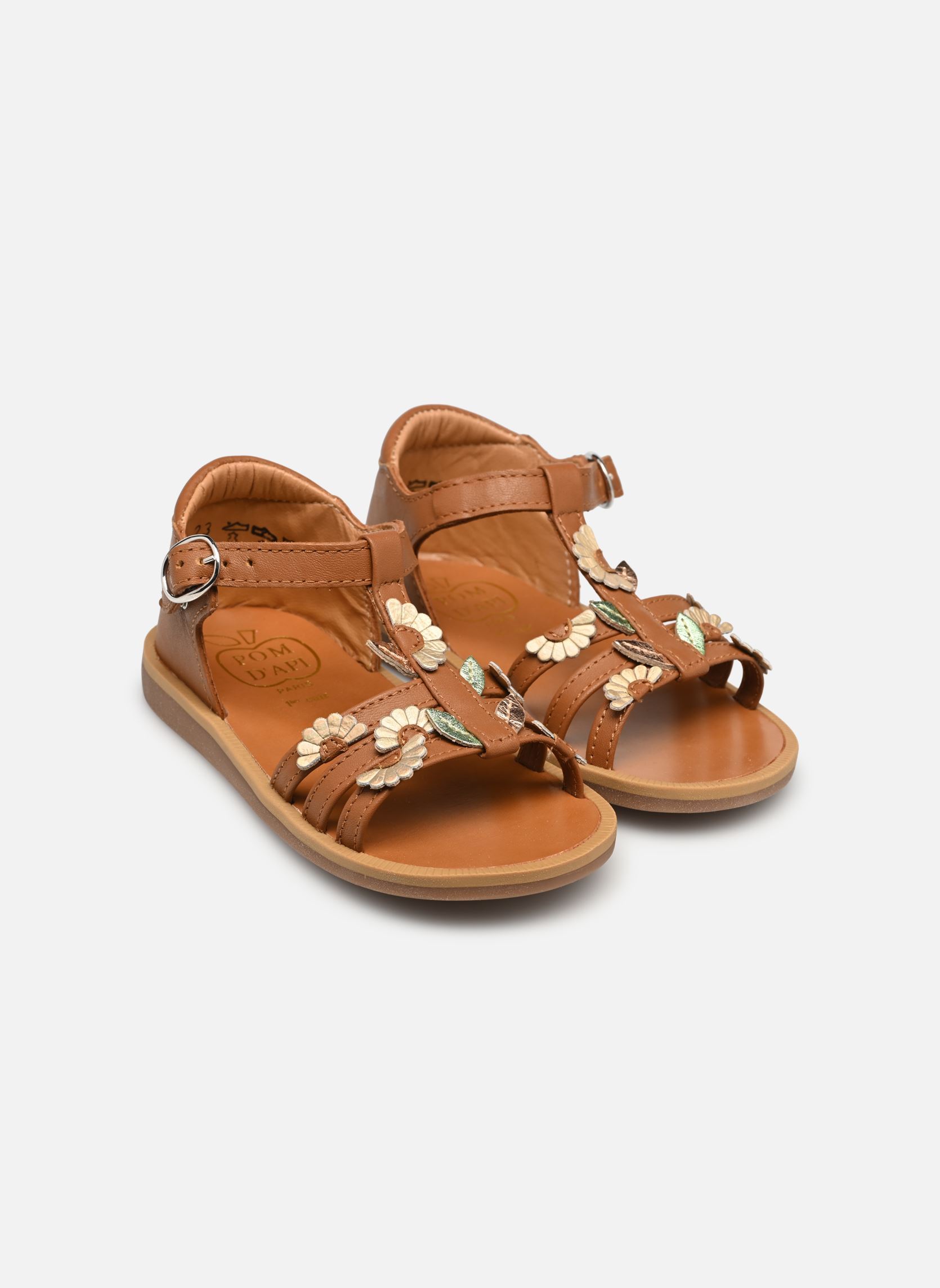 Sandalen Poppy Multi Daisy mädchen braun Pom d Api Sandalen Poppy Multi Daisy mädchen braun CAMEL