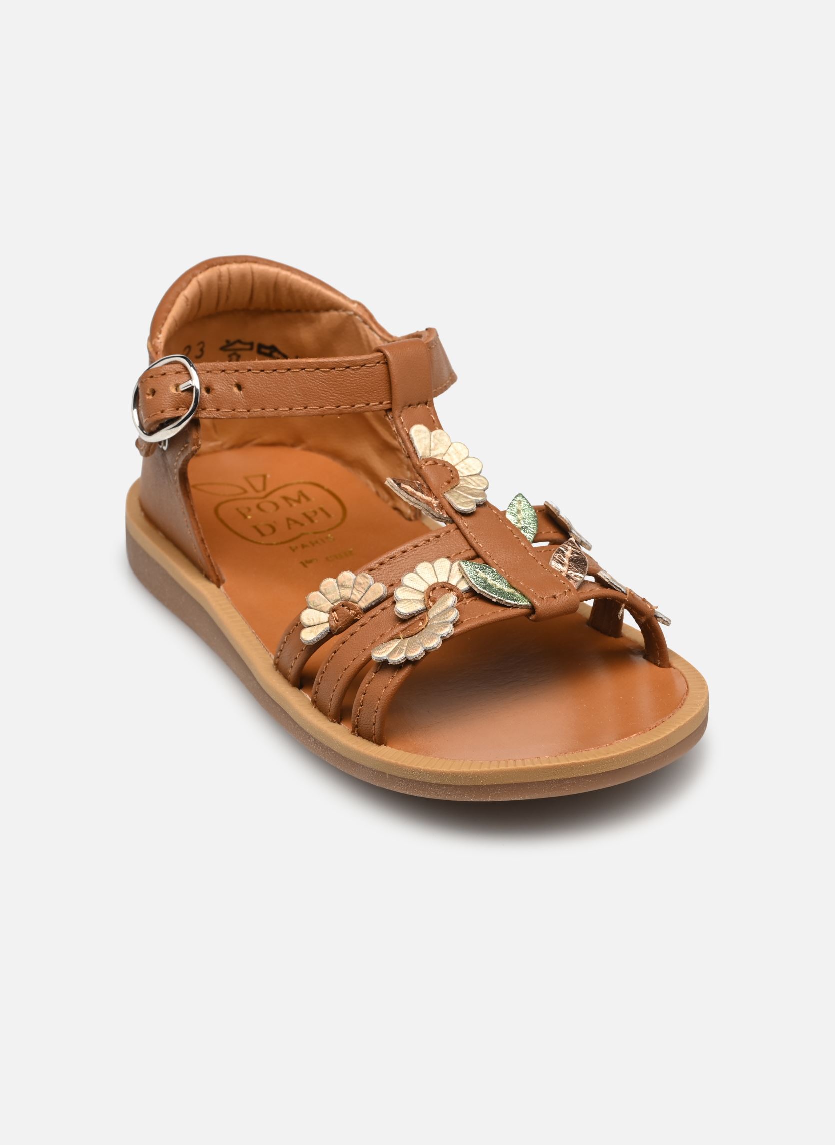 Sandalen Poppy Multi Daisy mädchen braun Pom d Api Sandalen Poppy Multi Daisy mädchen braun CAMEL