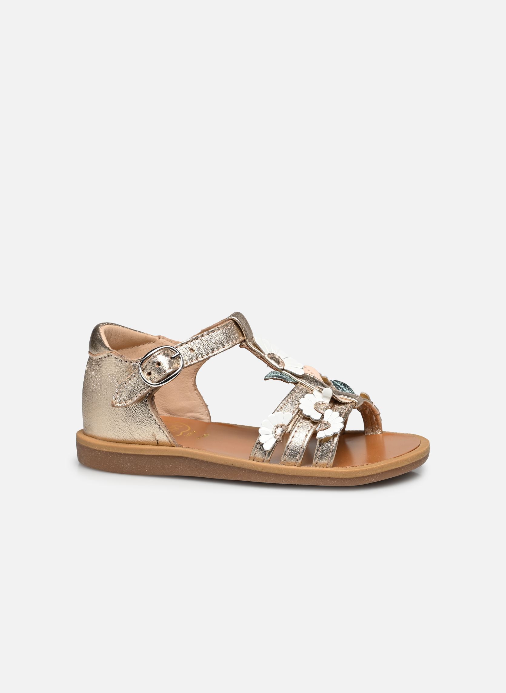 Sandali Poppy Multi Daisy bambina oro e bronzo Pom d Api Sandali Poppy Multi Daisy bambina oro e bronzo PLATINE-MULTI