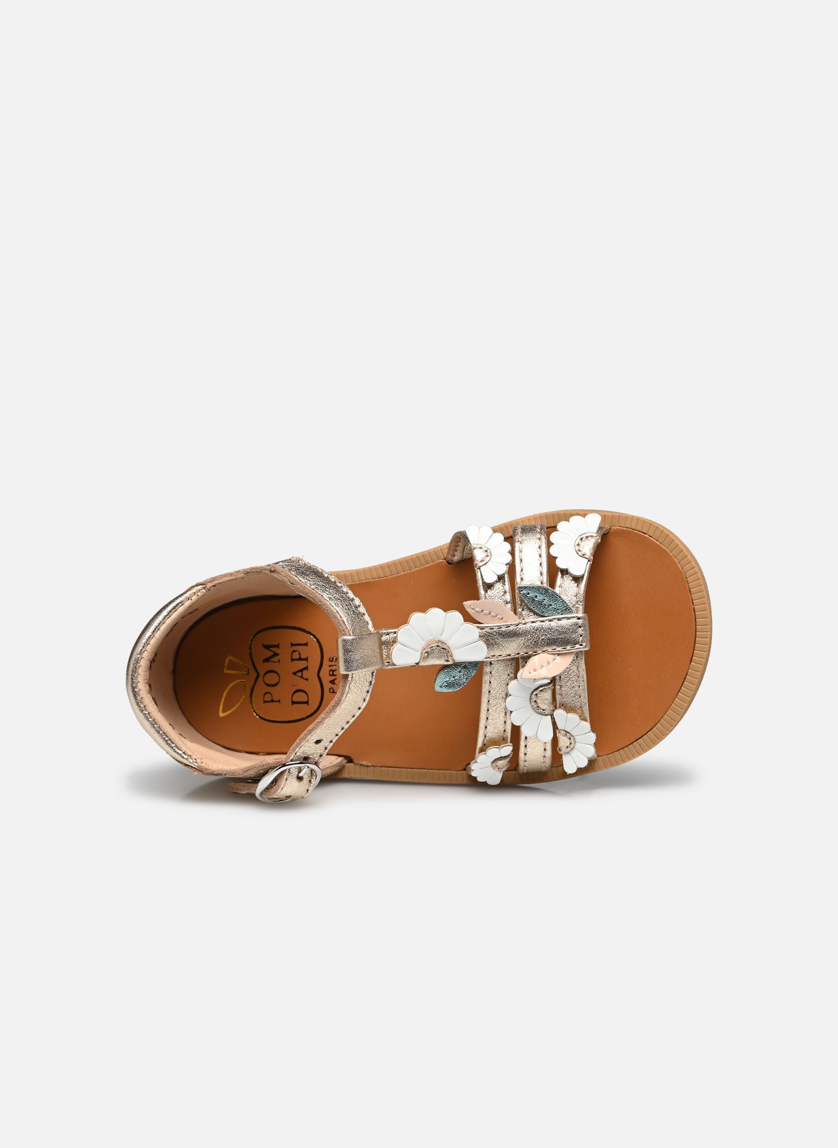 Sandali Poppy Multi Daisy bambina oro e bronzo Pom d Api Sandali Poppy Multi Daisy bambina oro e bronzo PLATINE-MULTI