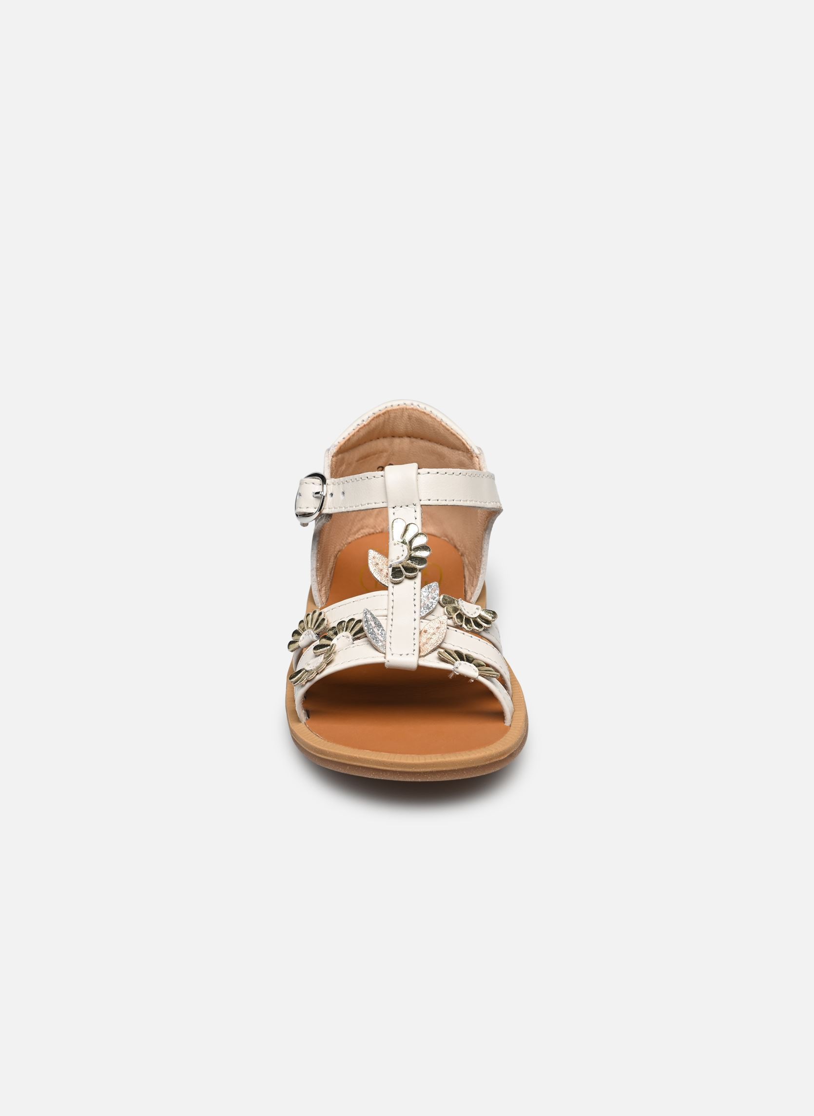 Sandalias Poppy Multi Daisy niña blanco Pom d Api Sandalias Poppy Multi Daisy niña blanco CREMA-MULTI