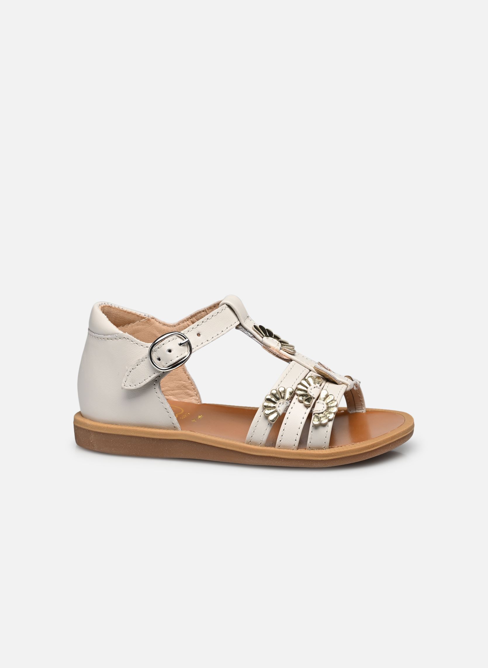 Sandalias Poppy Multi Daisy niña blanco Pom d Api Sandalias Poppy Multi Daisy niña blanco CREMA-MULTI