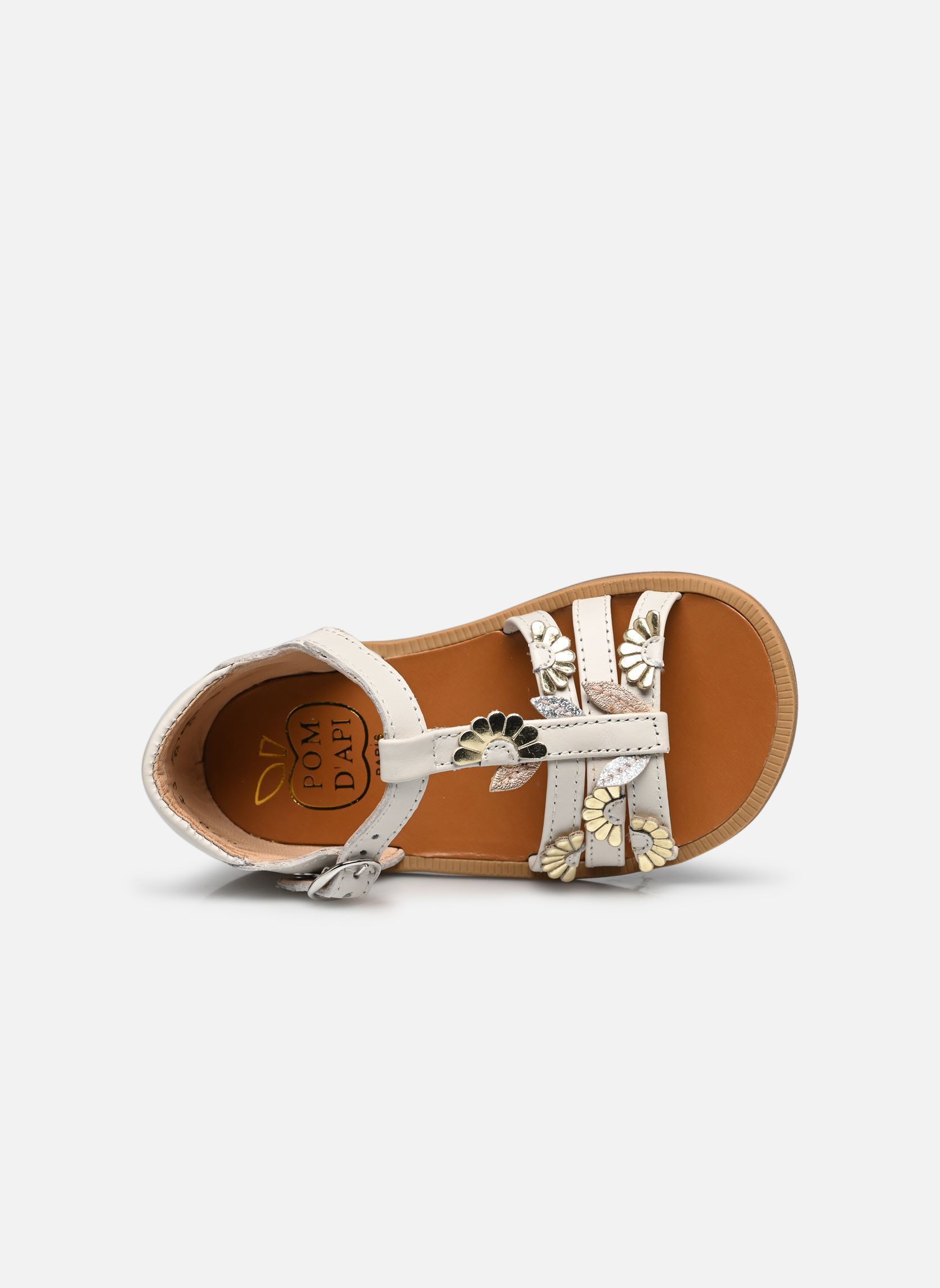 Sandalias Poppy Multi Daisy niña blanco Pom d Api Sandalias Poppy Multi Daisy niña blanco CREMA-MULTI