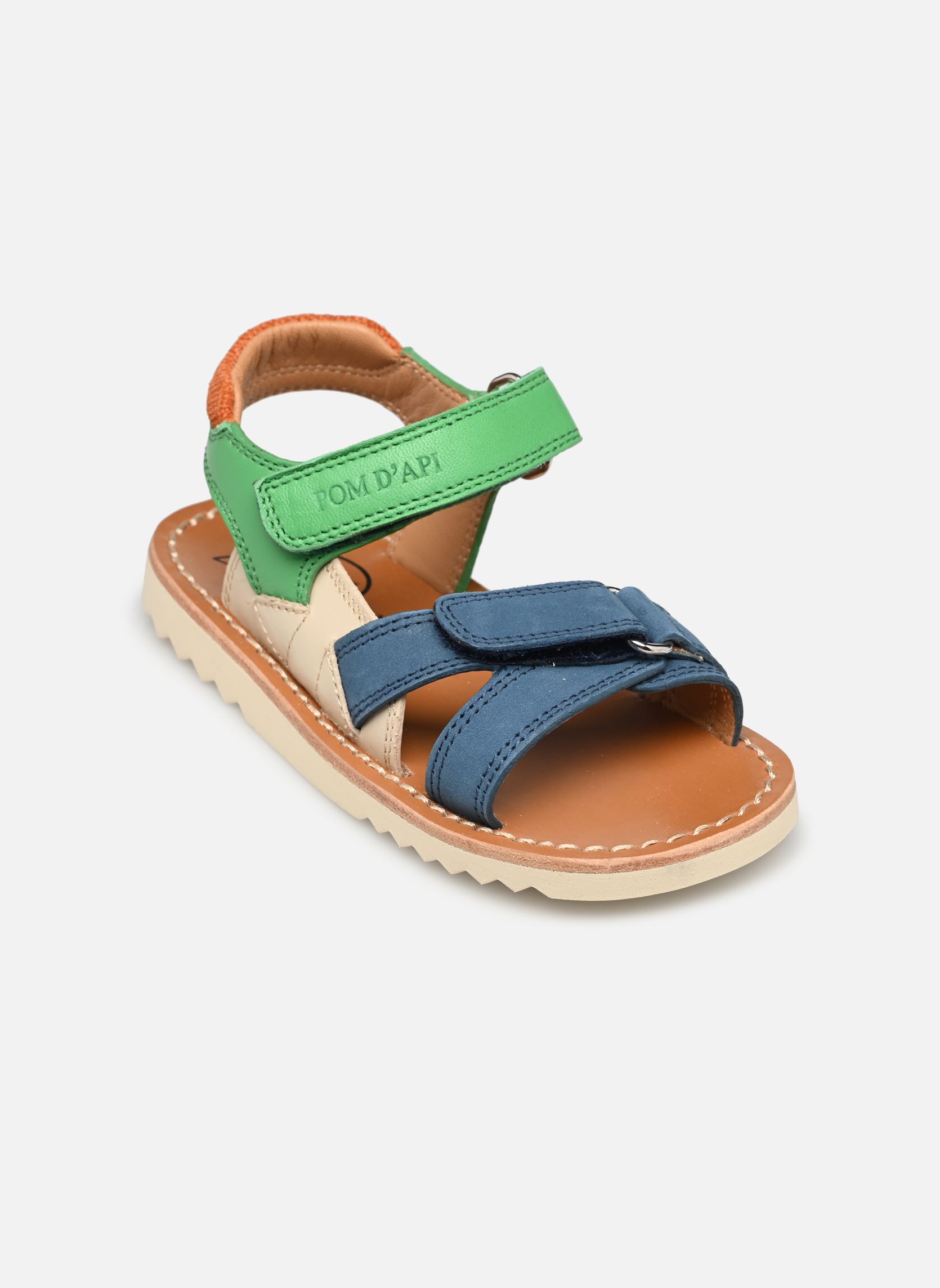 Sandales Waff Jimy garçon multicolore Pom d Api Sandales Waff Jimy garçon multicolore DENIM-VERT