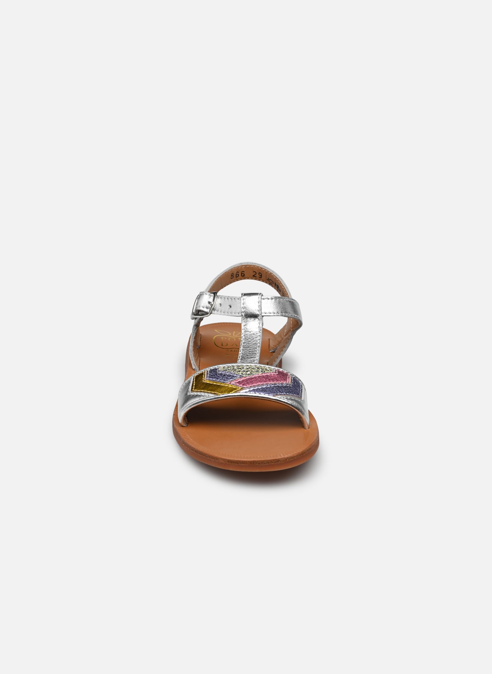 Sandalen Plagette Drap mädchen mehrfarbig Pom d Api Sandalen Plagette Drap mädchen mehrfarbig SILVER