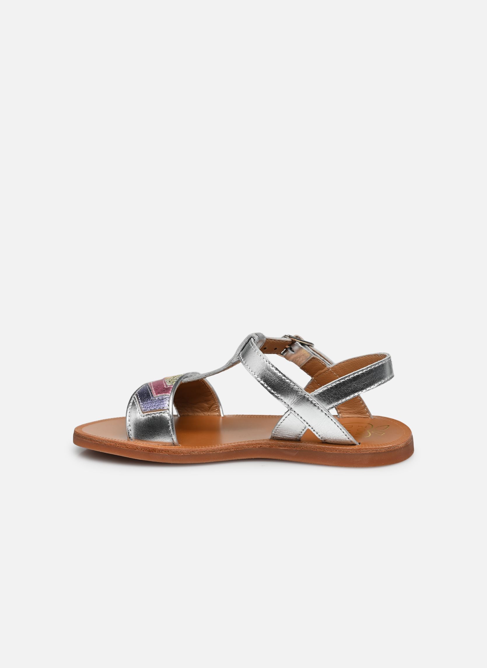 Sandalen Plagette Drap mädchen mehrfarbig Pom d Api Sandalen Plagette Drap mädchen mehrfarbig SILVER