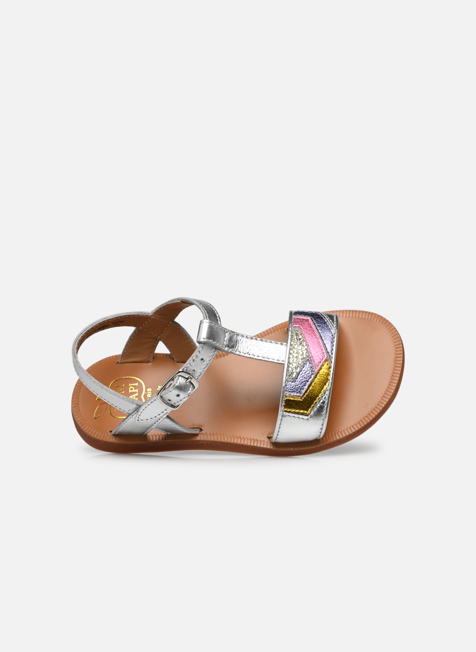 Sandalen Plagette Drap mädchen mehrfarbig Pom d Api Sandalen Plagette Drap mädchen mehrfarbig SILVER
