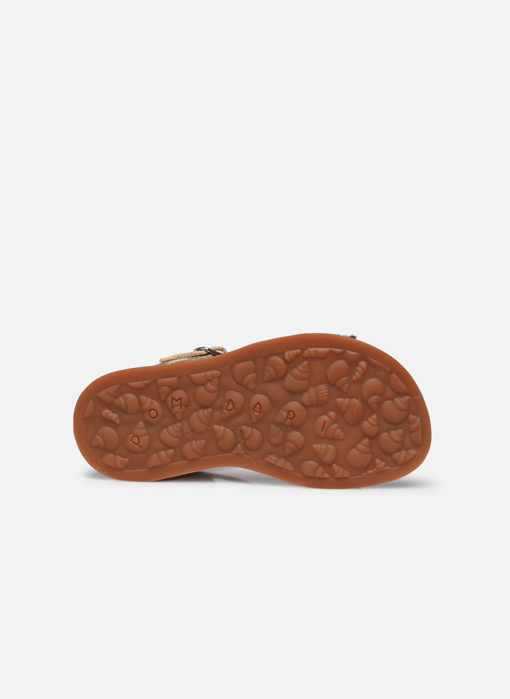 Sandales Plagette Multi Flo fille or et bronze Pom d Api Sandales Plagette Multi Flo fille or et bronze PLATINE