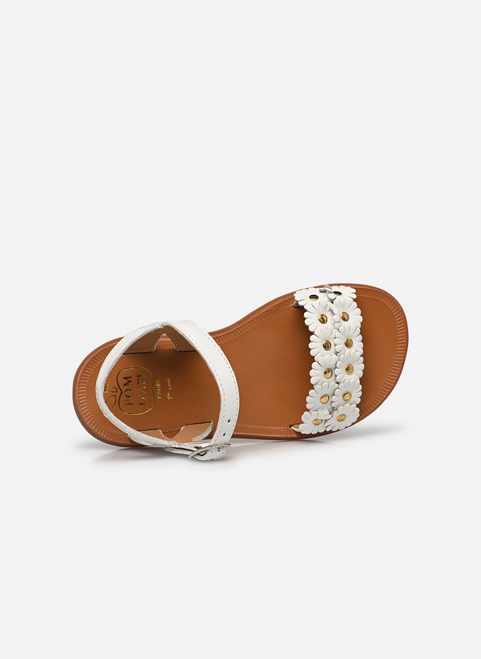 Sandalen Plagette Multi Flo mädchen weiß Pom d Api Sandalen Plagette Multi Flo mädchen weiß BLANC 2