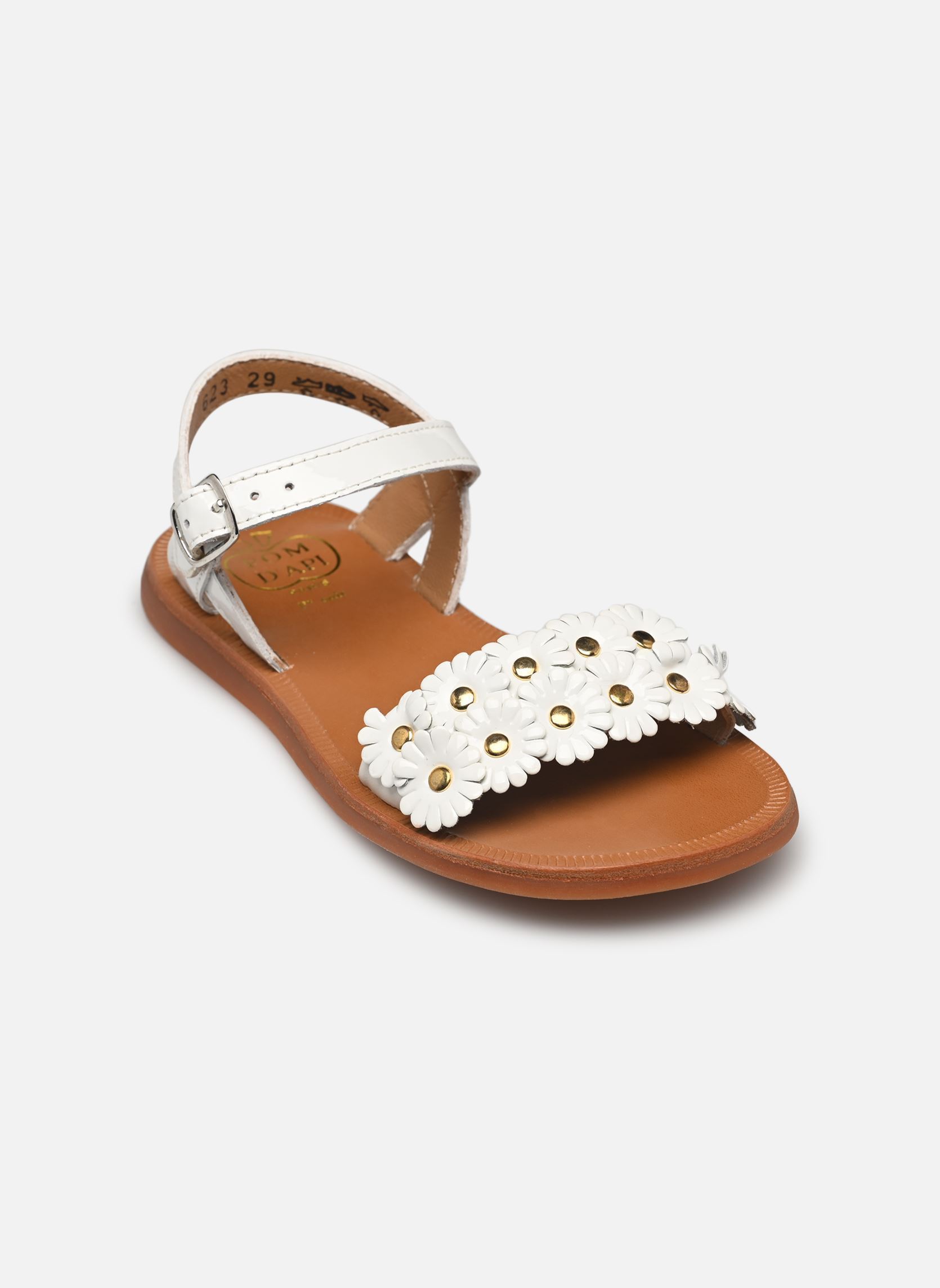 Sandalen Plagette Multi Flo mädchen weiß Pom d Api Sandalen Plagette Multi Flo mädchen weiß BLANC 2