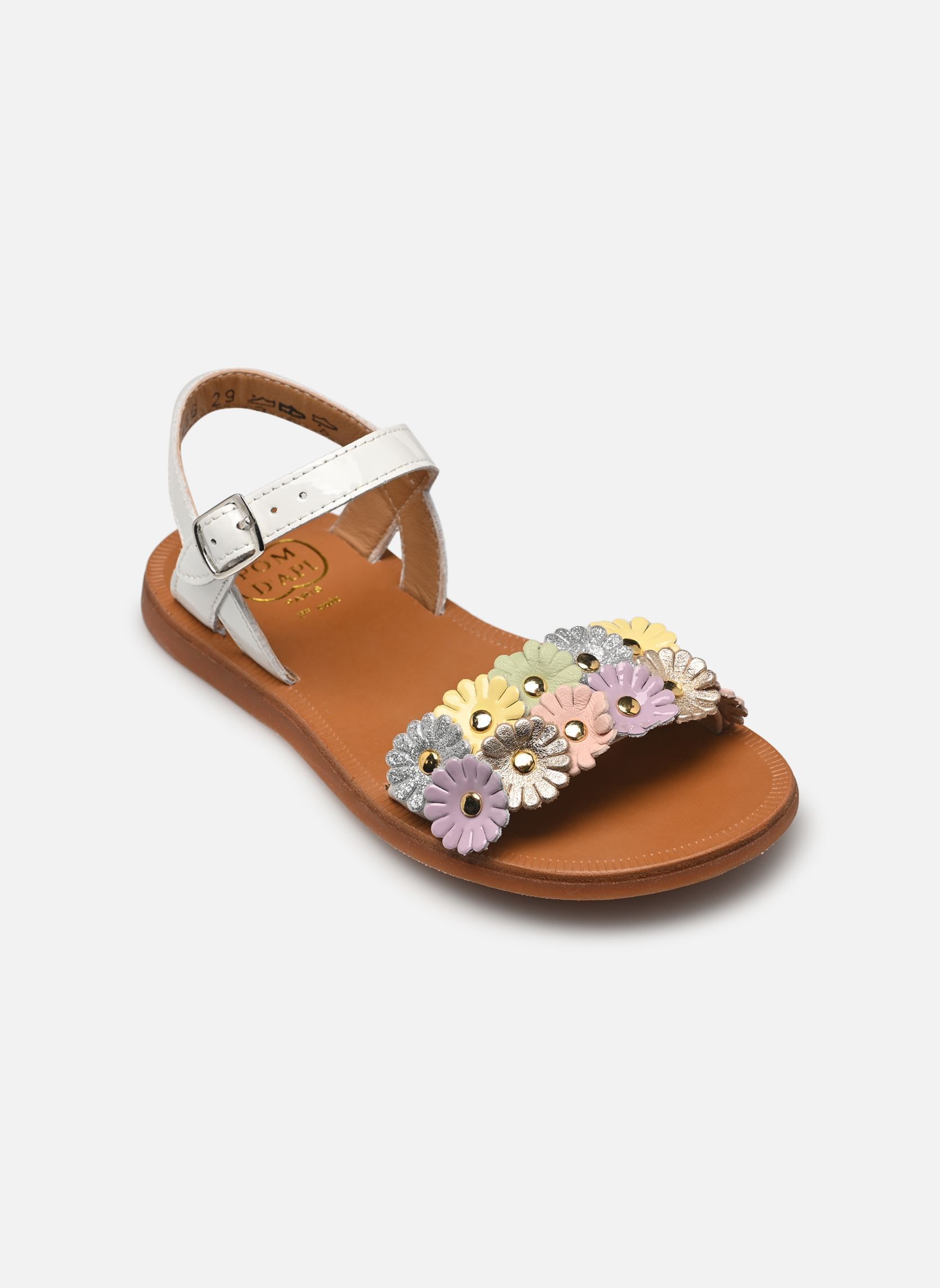 Sandalen Plagette Multi Flo meisjes wit Pom d Api Sandalen Plagette Multi Flo meisjes wit BLANC-MULTICO