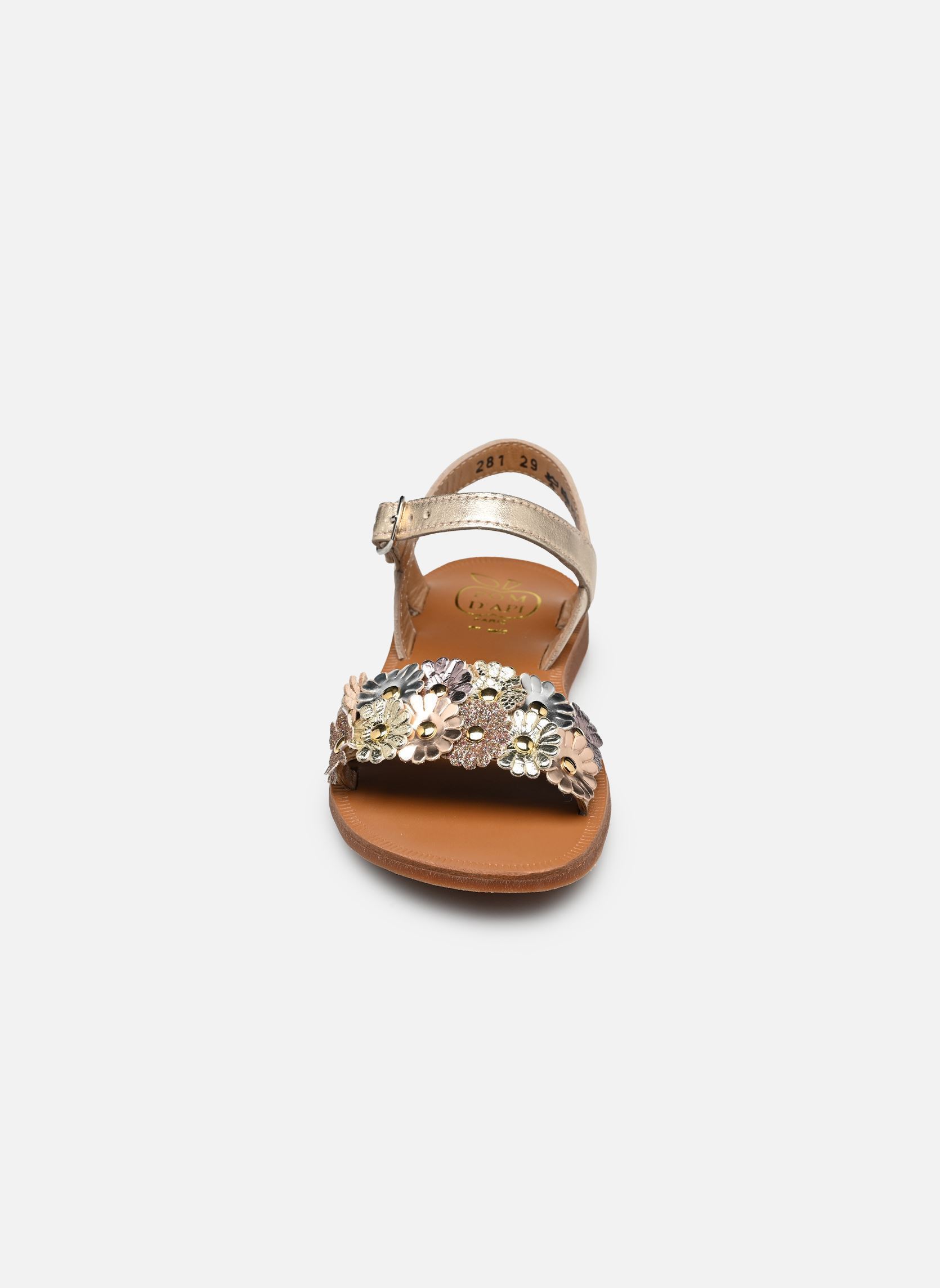 Sandales Plagette Multi Flo fille or et bronze Pom d Api Sandales Plagette Multi Flo fille or et bronze PLATINE 2