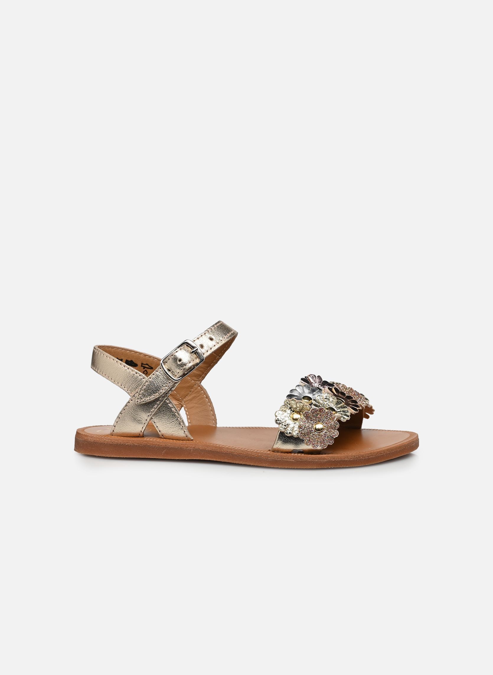 Sandales Plagette Multi Flo fille or et bronze Pom d Api Sandales Plagette Multi Flo fille or et bronze PLATINE 2
