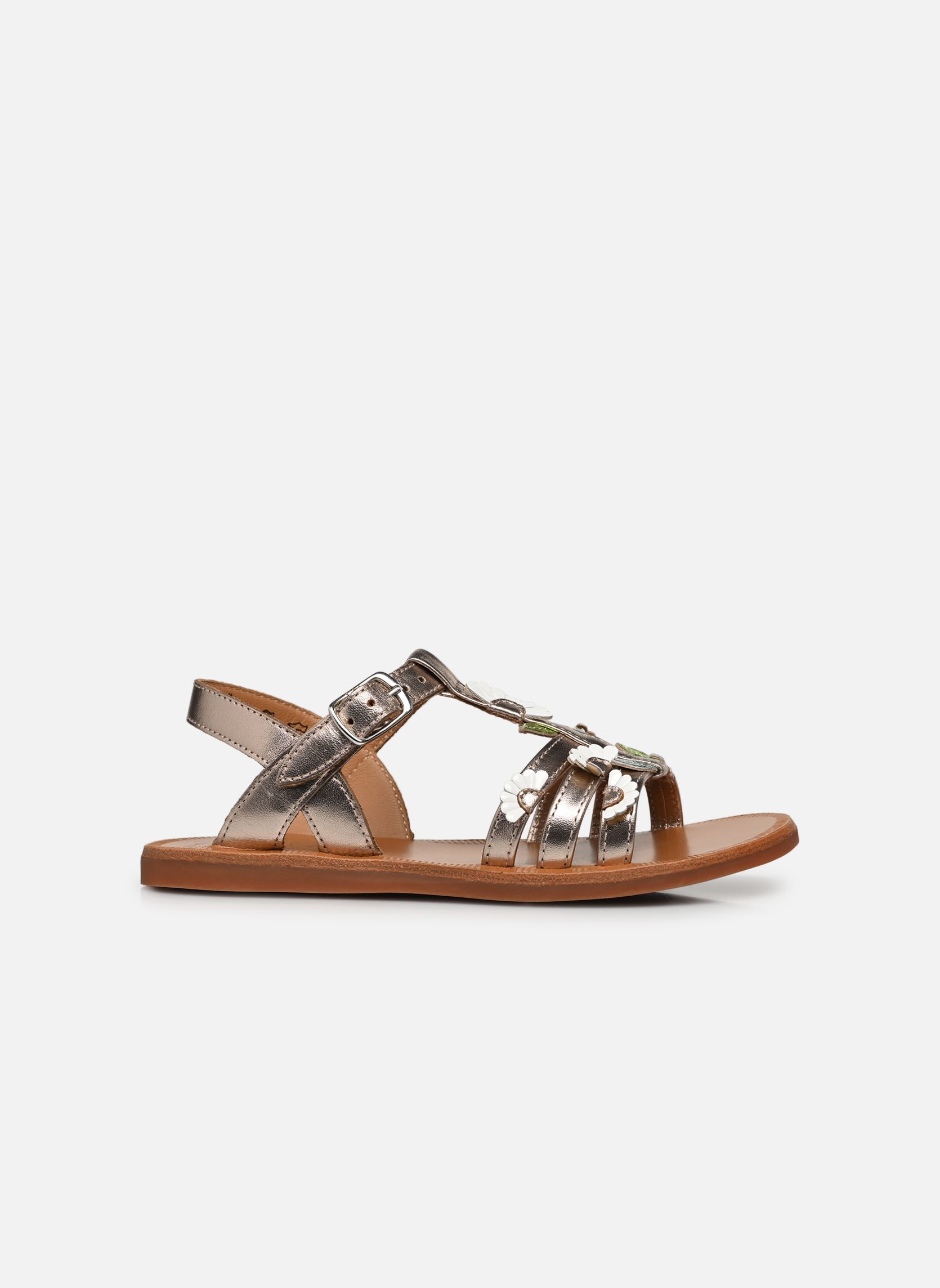 Sandalen Plagette Multi Daisy mädchen silber Pom d Api Sandalen Plagette Multi Daisy mädchen silber ORO PALLA