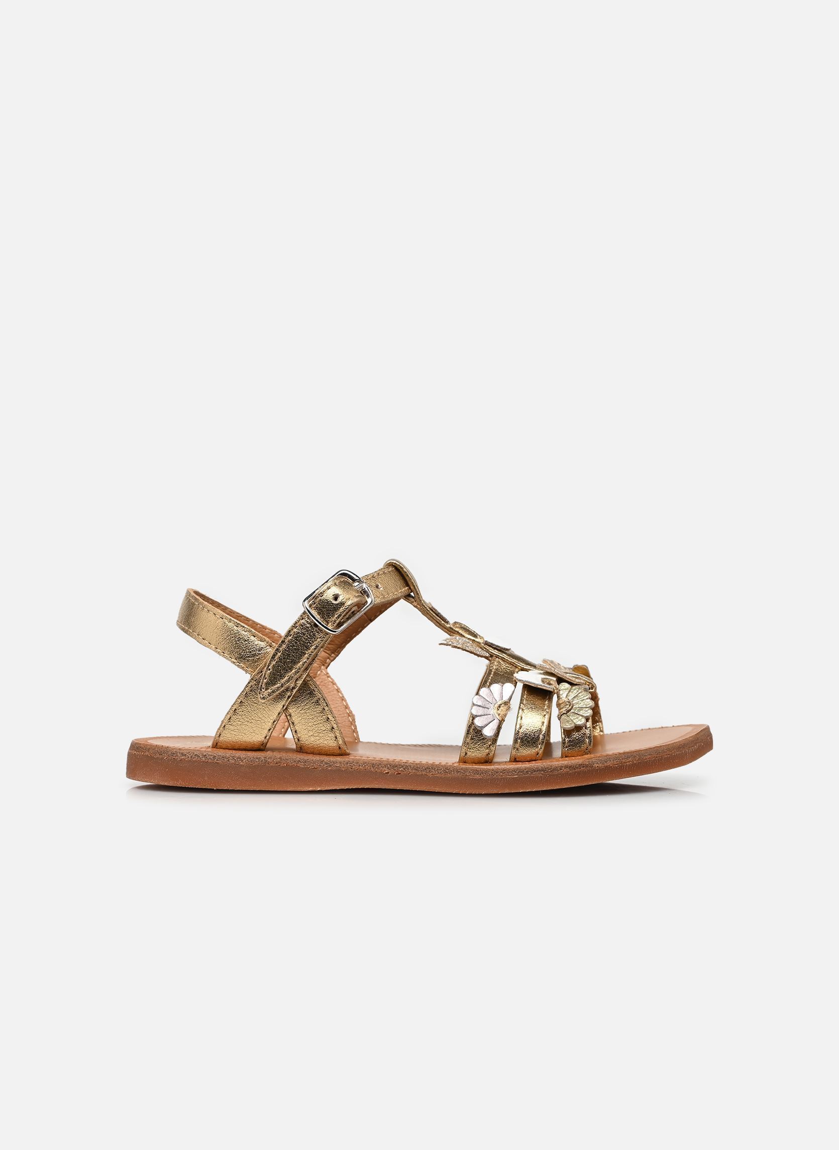 Sandalias Plagette Multi Daisy niña oro y bronce Pom d Api Sandalias Plagette Multi Daisy niña oro y bronce DORE-MULTI