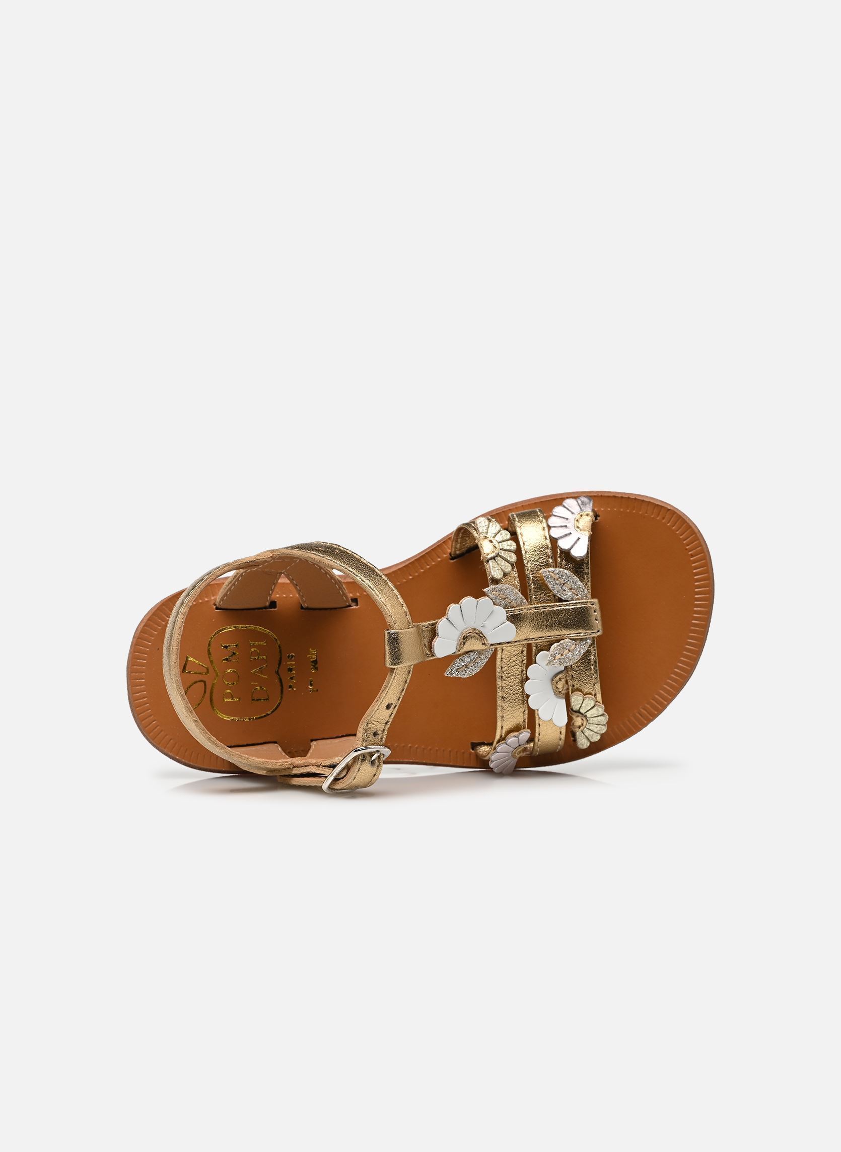 Sandalias Plagette Multi Daisy niña oro y bronce Pom d Api Sandalias Plagette Multi Daisy niña oro y bronce DORE-MULTI