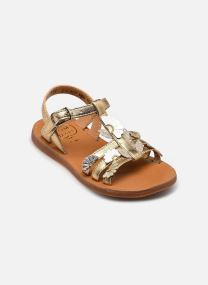 Sandalias Plagette Multi Daisy niña oro y bronce