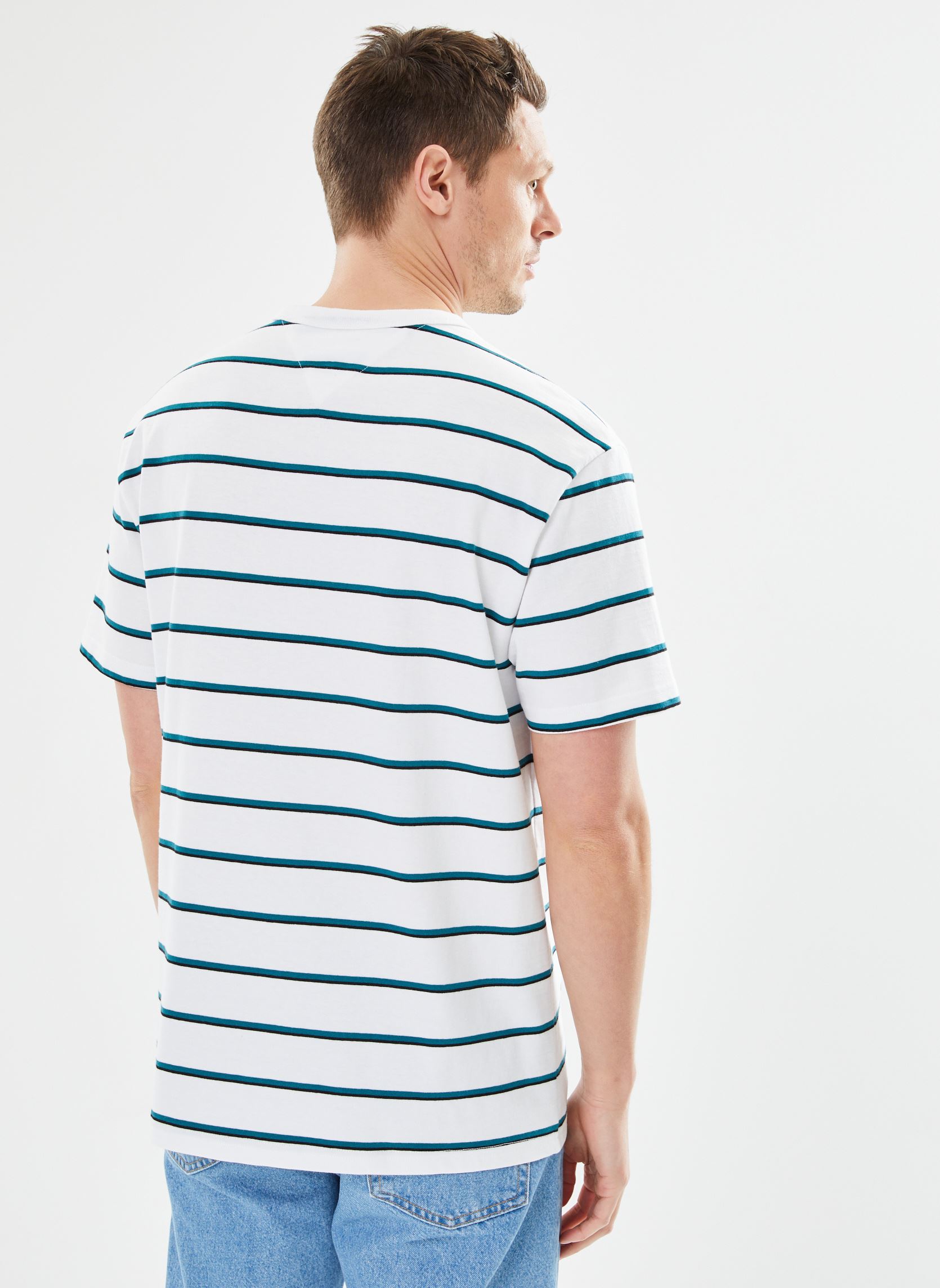 Tee-shirts manches courtes Tjm Reg Easy Stripe homme blanc Tommy Jeans Tee-shirts manches courtes Tjm Reg Easy Stripe homme blanc WHITE