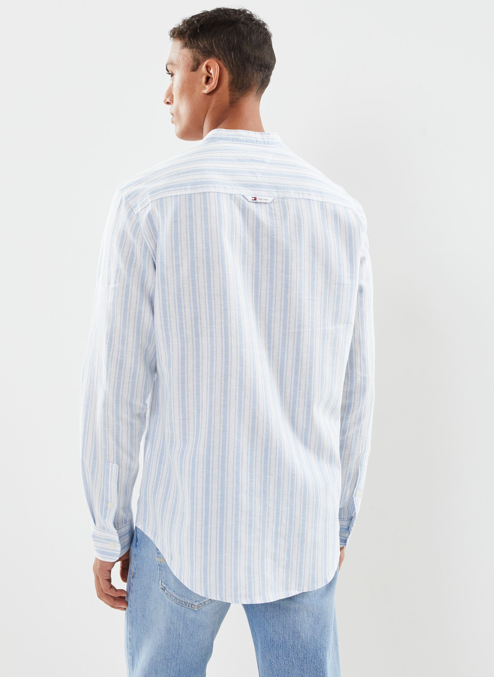 Langarm-T-Shirts Tjm Mao Stripe Linen herren blau Tommy Jeans Langarm-T-Shirts Tjm Mao Stripe Linen herren blau MODERATE BLUE STRIPE