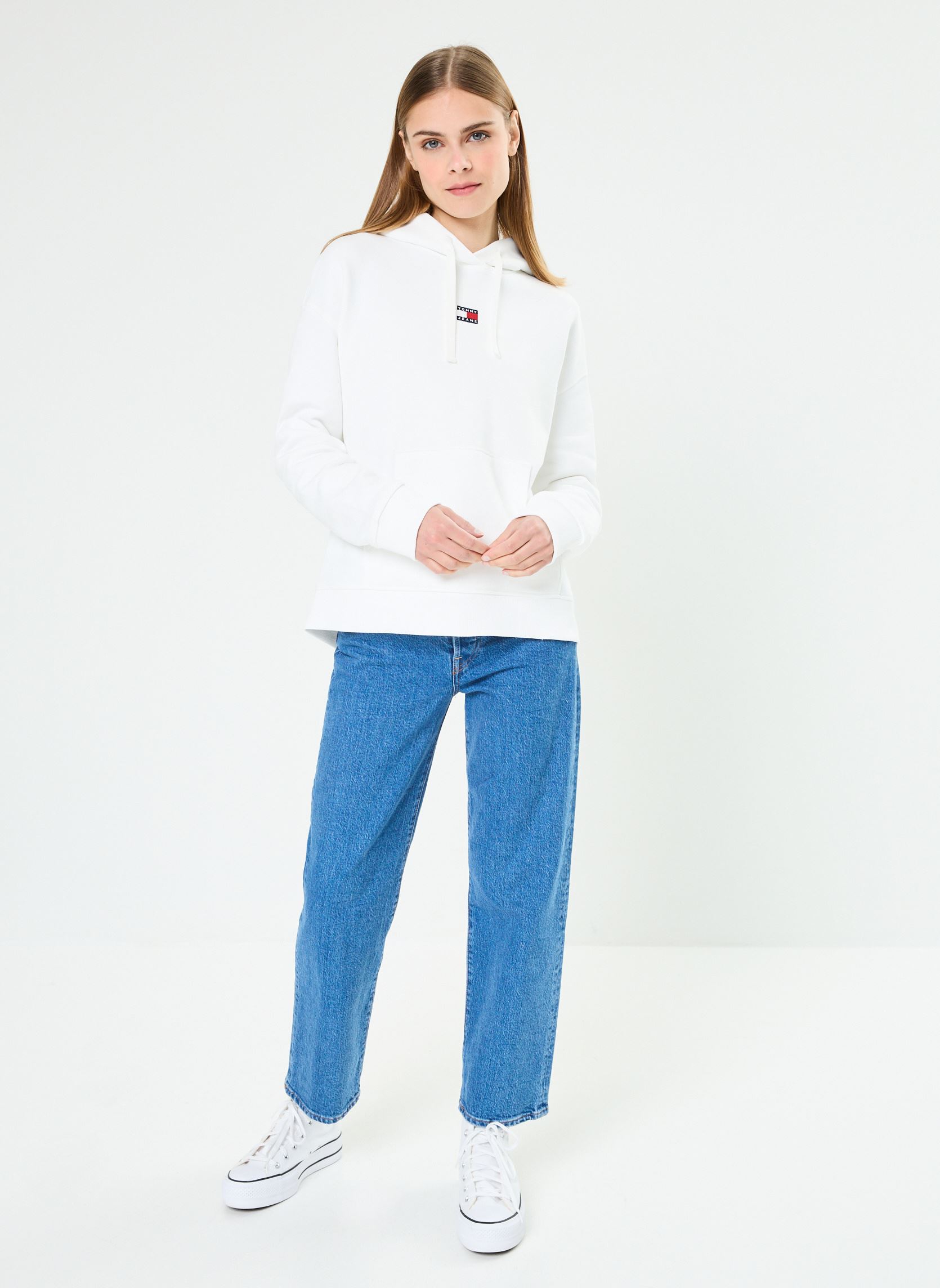 Sweats à capuche Tjw Bxy Badge Hoodie femme blanc Tommy Jeans Sweats à capuche Tjw Bxy Badge Hoodie femme blanc WHITE