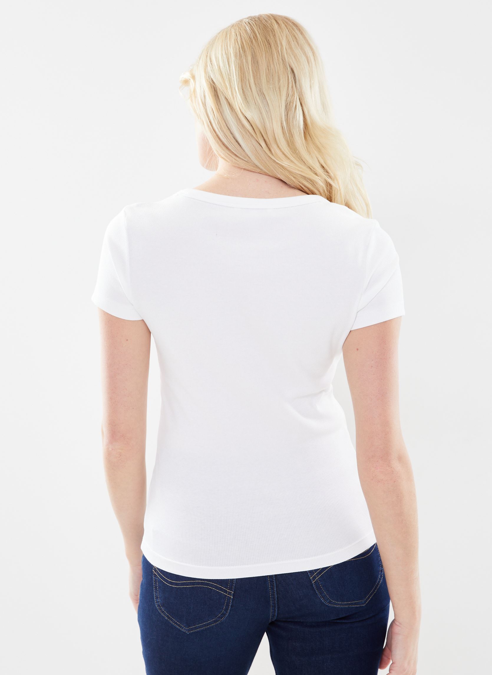 T-shirt a maniche corte Tjw Slim Essential donna bianco Tommy Jeans T-shirt a maniche corte Tjw Slim Essential donna bianco White