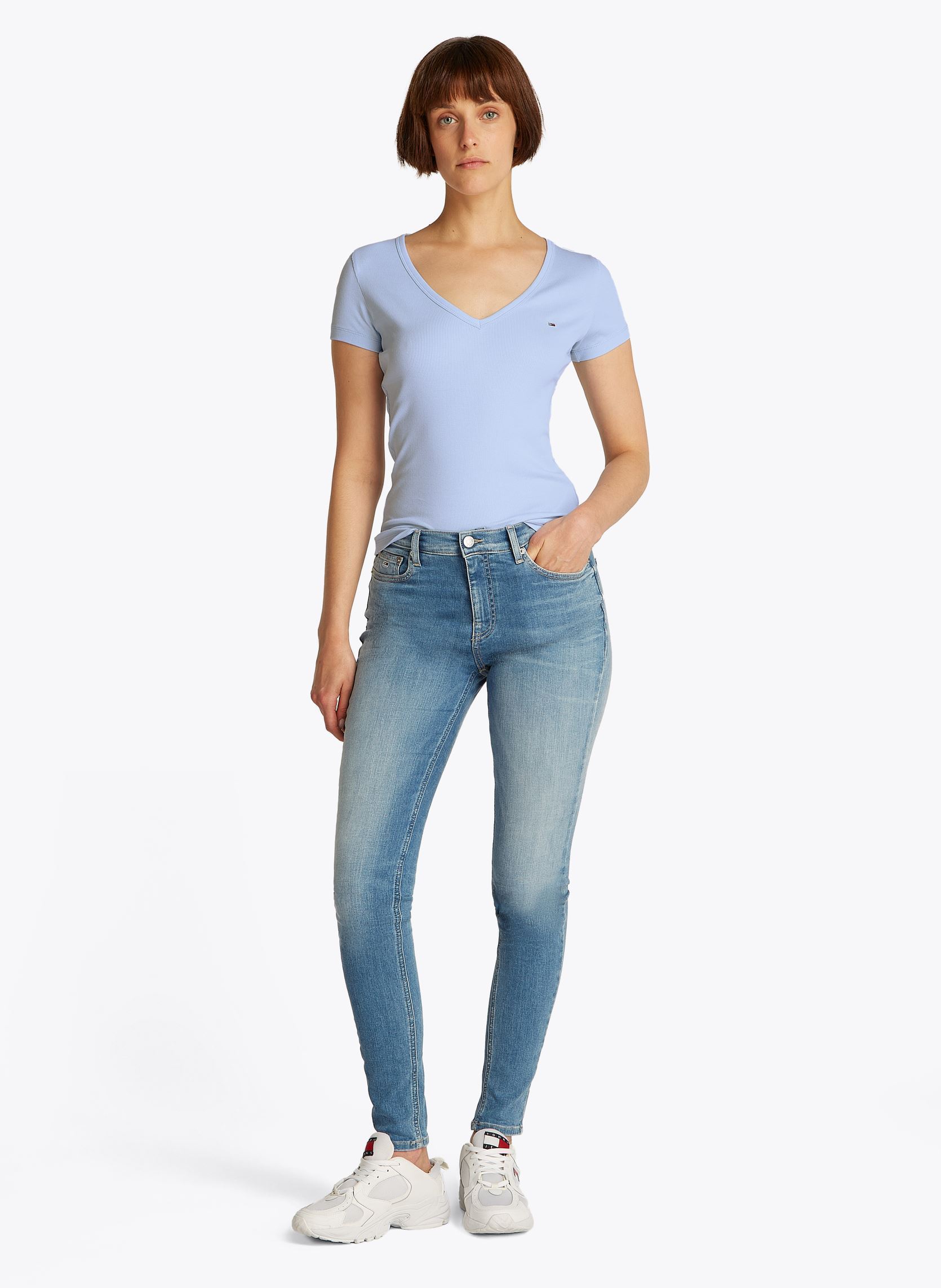 T-shirt Homme Gap Manches Courtes Col V - Bleu Marine - Taille S - Coton