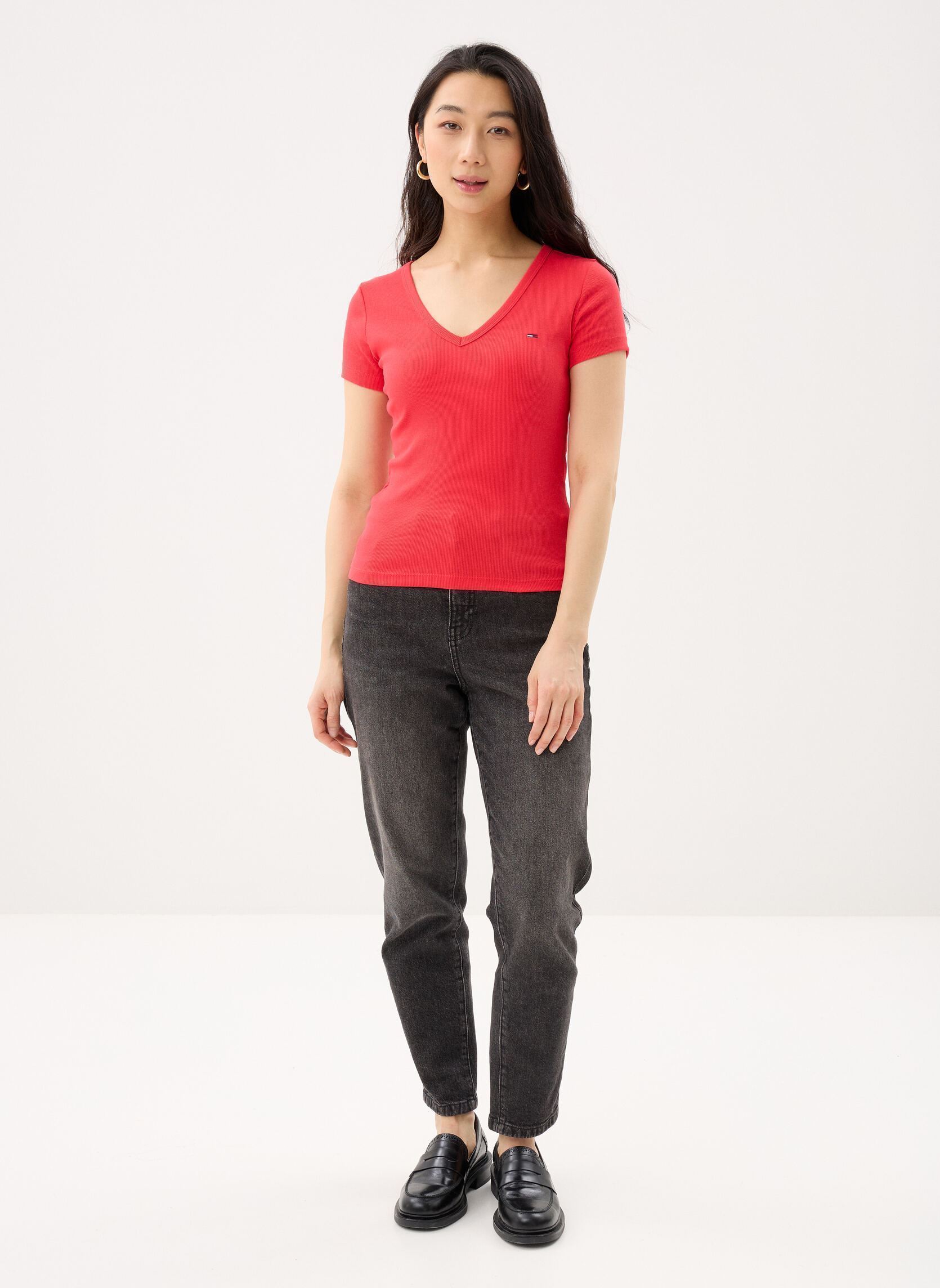 Kurzarm-T-Shirts Tjw Slim Essential damen rot Tommy Jeans Kurzarm-T-Shirts Tjw Slim Essential damen rot RED ALERT