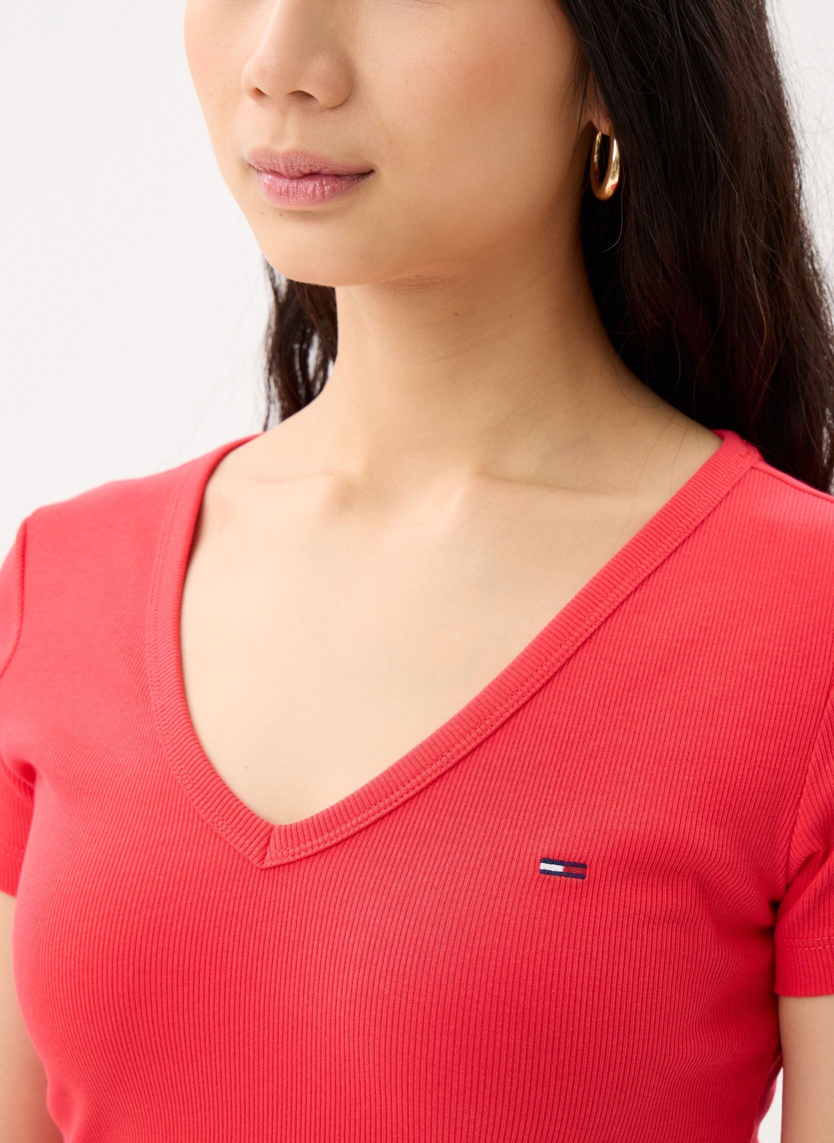 Kurzarm-T-Shirts Tjw Slim Essential damen rot Tommy Jeans Kurzarm-T-Shirts Tjw Slim Essential damen rot RED ALERT