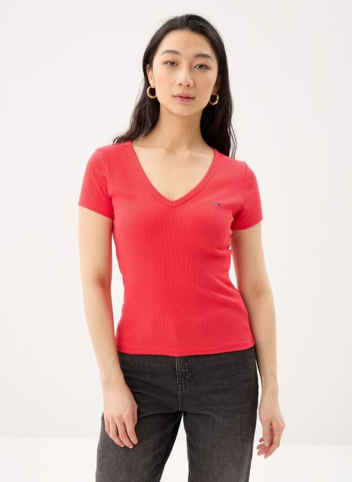 Tommy Jeans T-shirts met korte mouwen Tjw Slim Essential dames rood