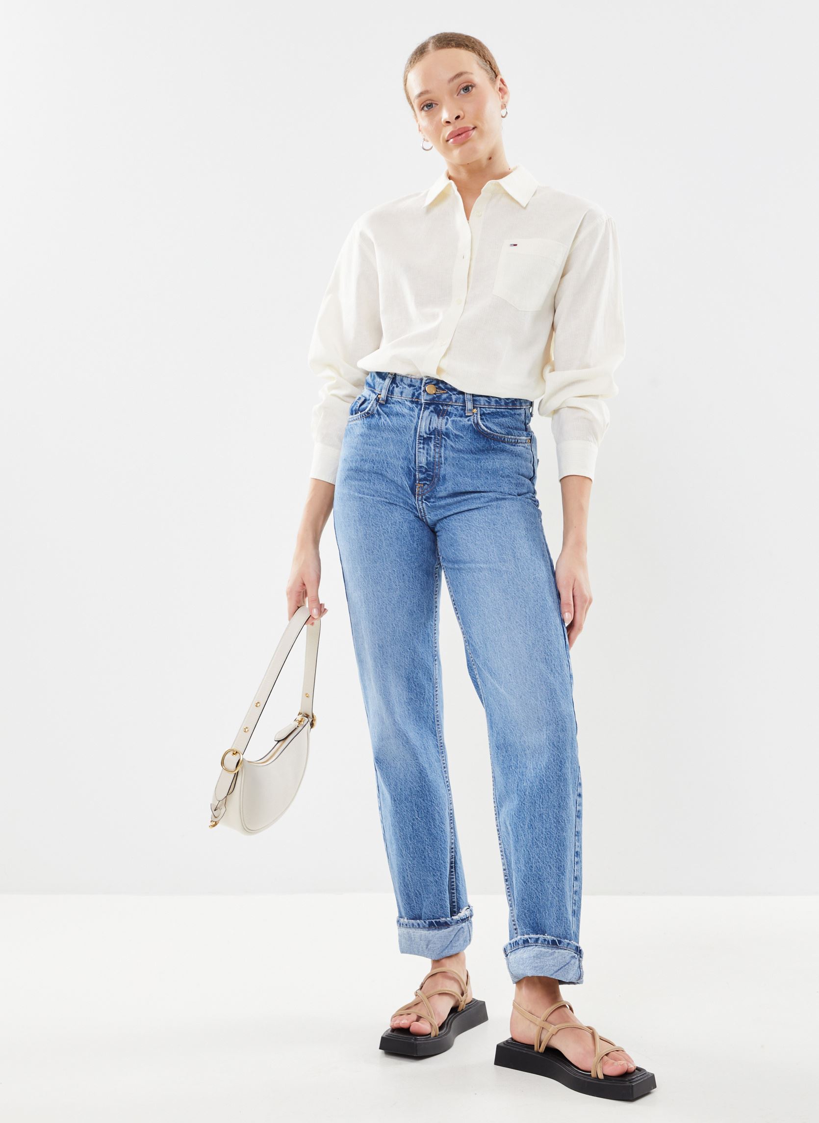 Chemises manches longues Tjw Boxy Stripe Line femme jaune Tommy Jeans Chemises manches longues Tjw Boxy Stripe Line femme jaune LEMON ZEST / STRIPE