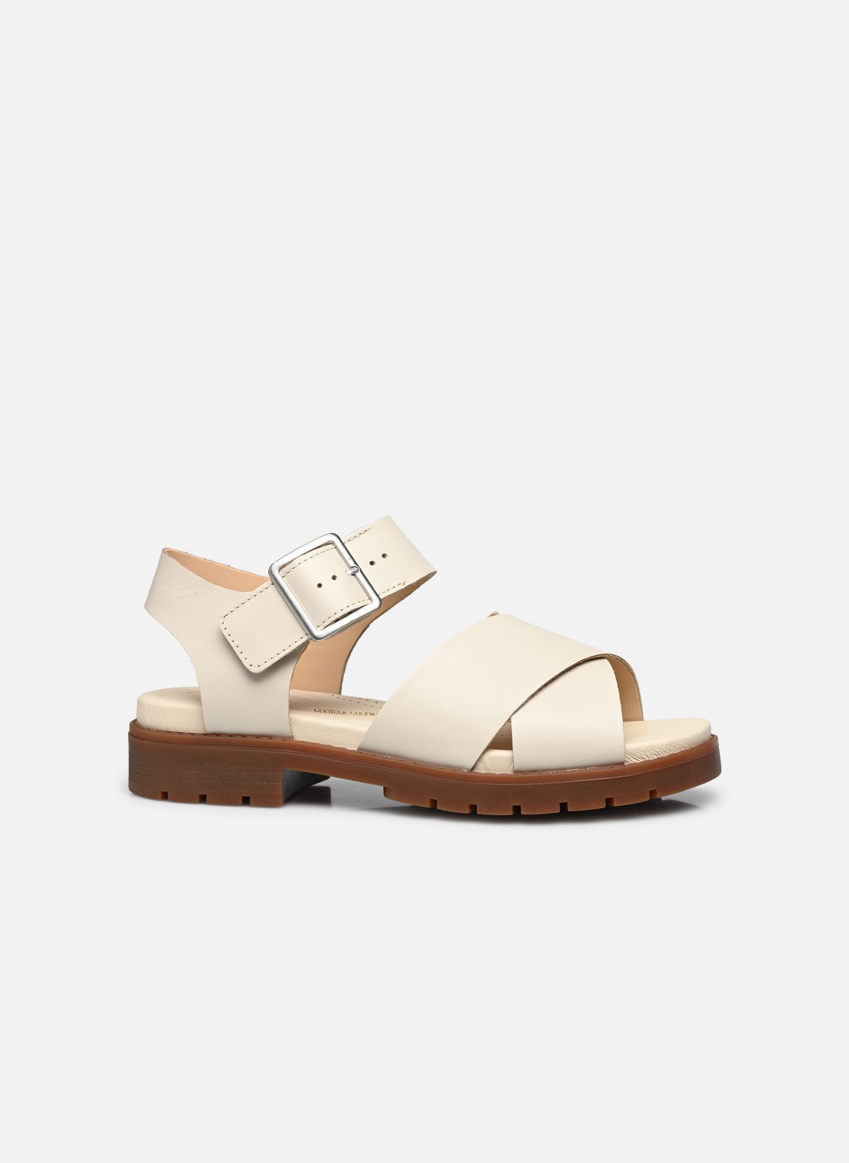 Platte sandalen Orinoco Cross dames beige Clarks Platte sandalen Orinoco Cross dames beige CREAM LEATHER