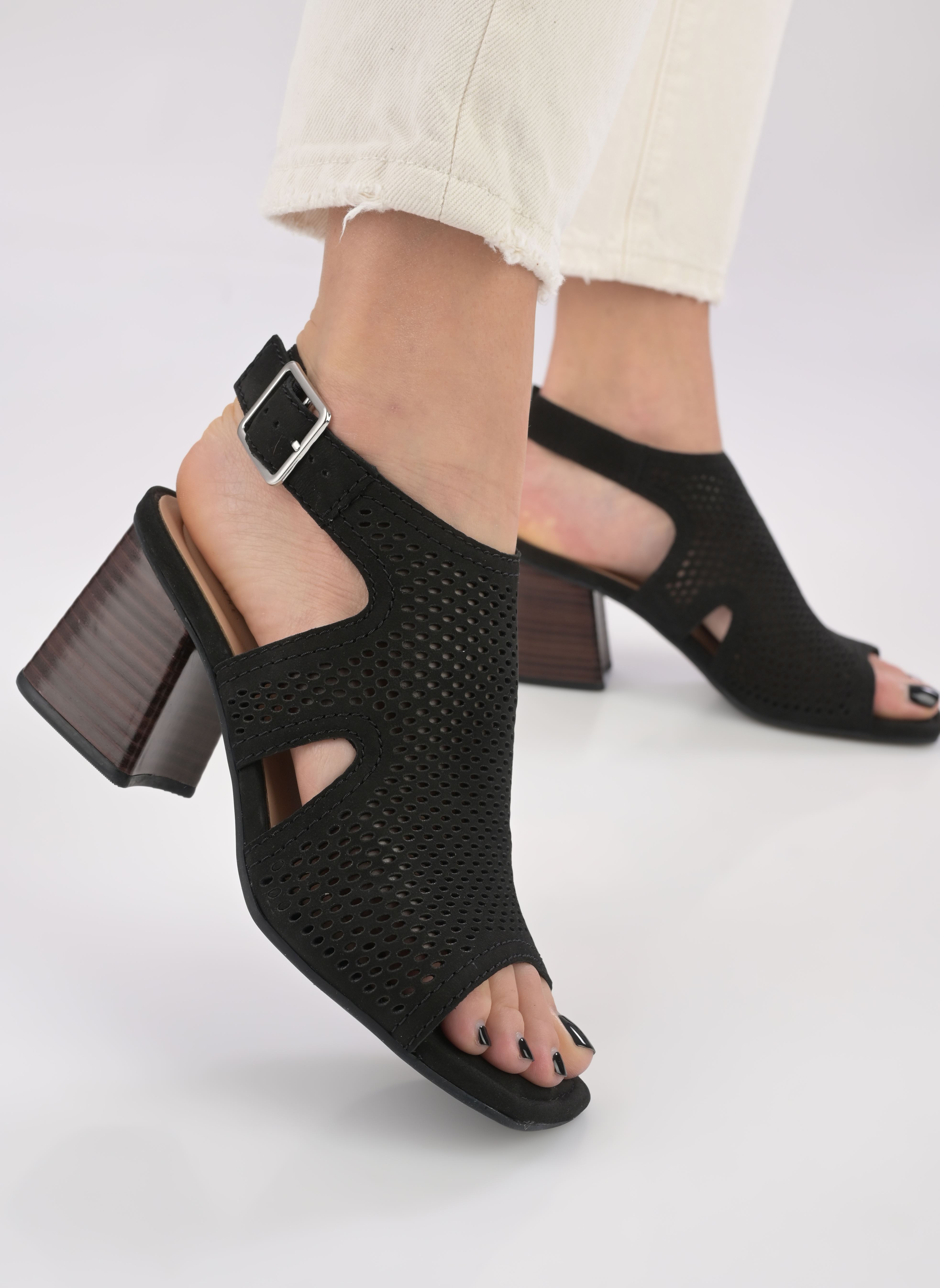 Sandalias y plataformas de cuña Siara65 Flow mujer negro Clarks Sandalias y plataformas de cuña Siara65 Flow mujer negro BLACK NUBUCK